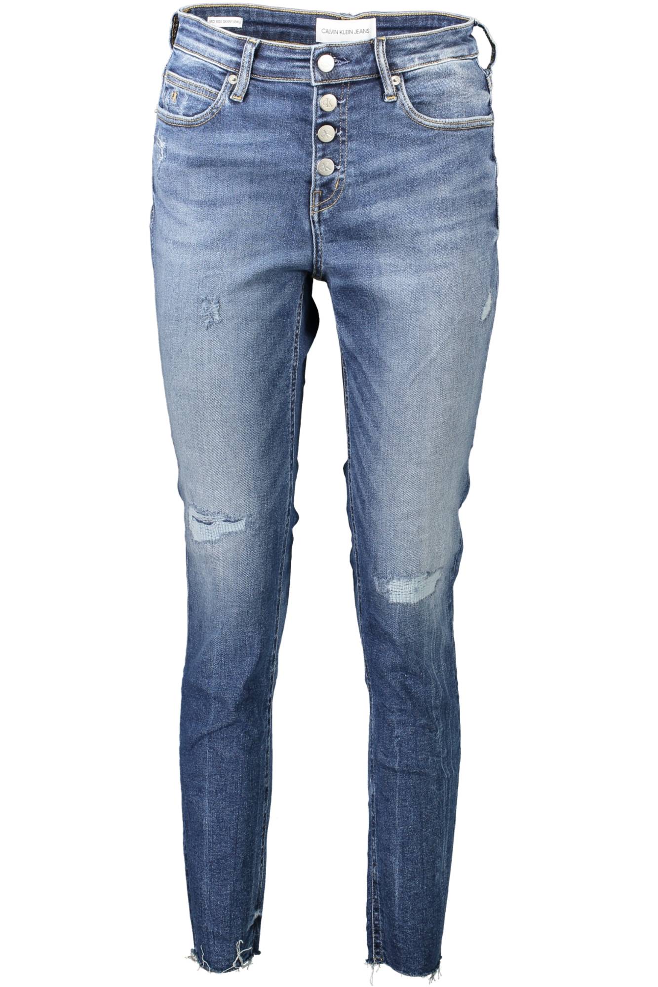 J20J213992_BLU_1BJ – Damen Skinny Jeans Blau: Used-Look mit Logo & Wash-Out-Effekt – Größe: 26 L32 – Farbe: Blu