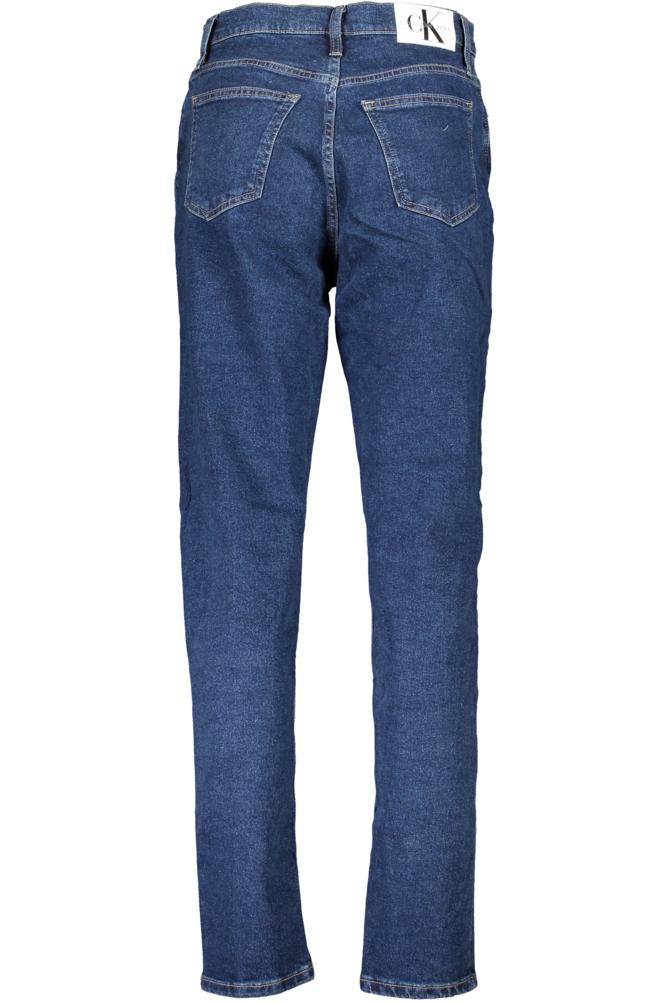 J20J223244_BL1BJ – Stylische Damen Mom-Jeans in Blau mit Logo und 5 Taschen – Größe: 25L32, 26L32, 27L32, 28L32, 29L32, 30L32, 31L32 – Farbe: Blu