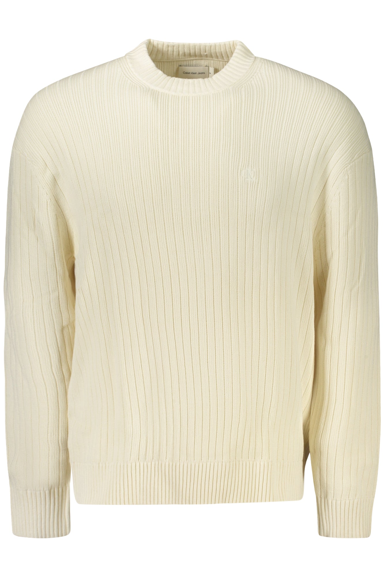 J30J326193_BIYBI – Elegantes weißes Herren-Longsleeve aus Bio-Baumwolle mit Stickerei – Größe: XL, L, M, S – Farbe: Bianco