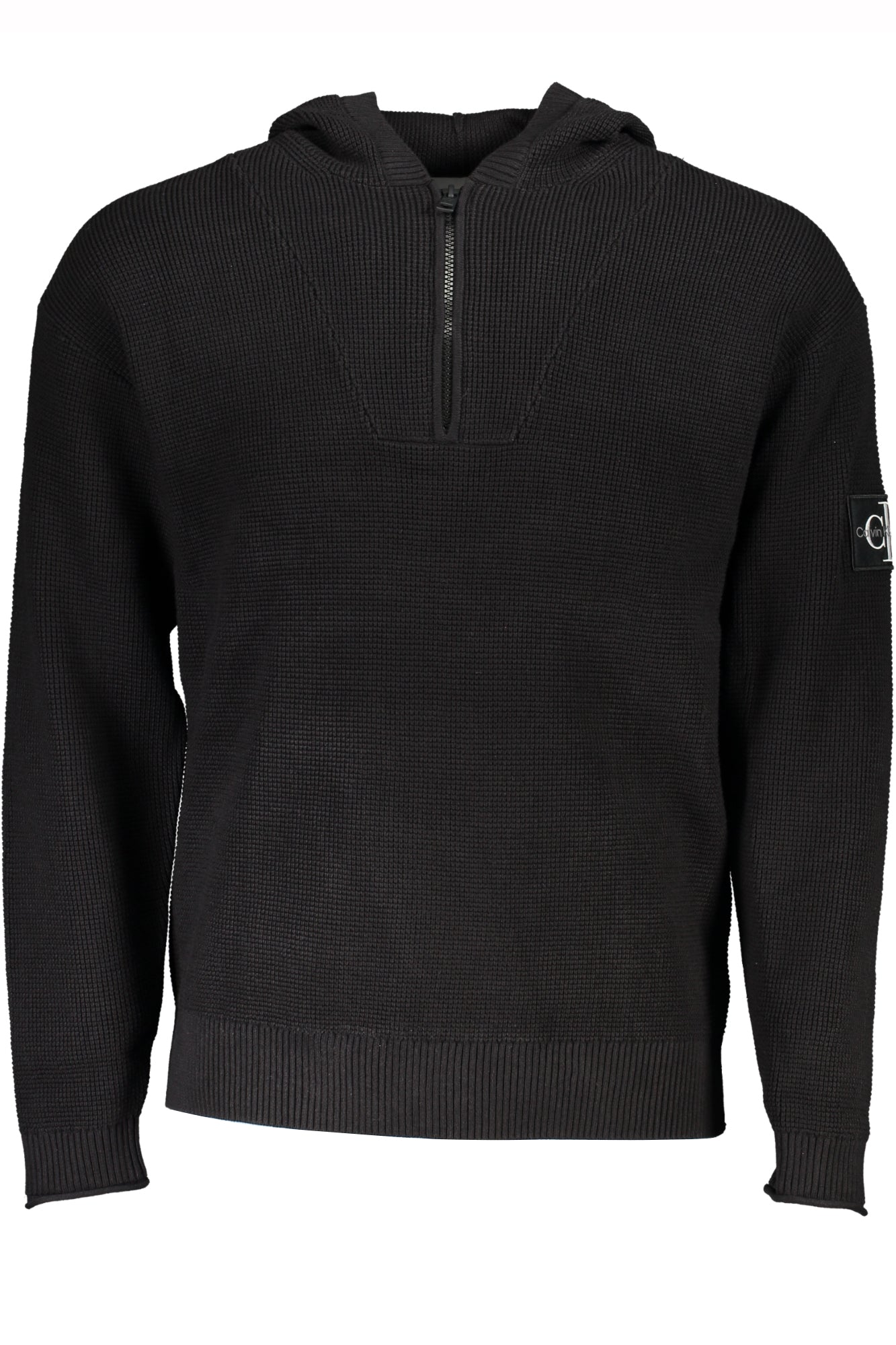 J30J323985_NEBEH – Herrenpullover Schwarz: Langarmshirt mit Kapuze & Bio-Baumwolle – Größe: S, M, L, XL, 2XL – Farbe: Nero