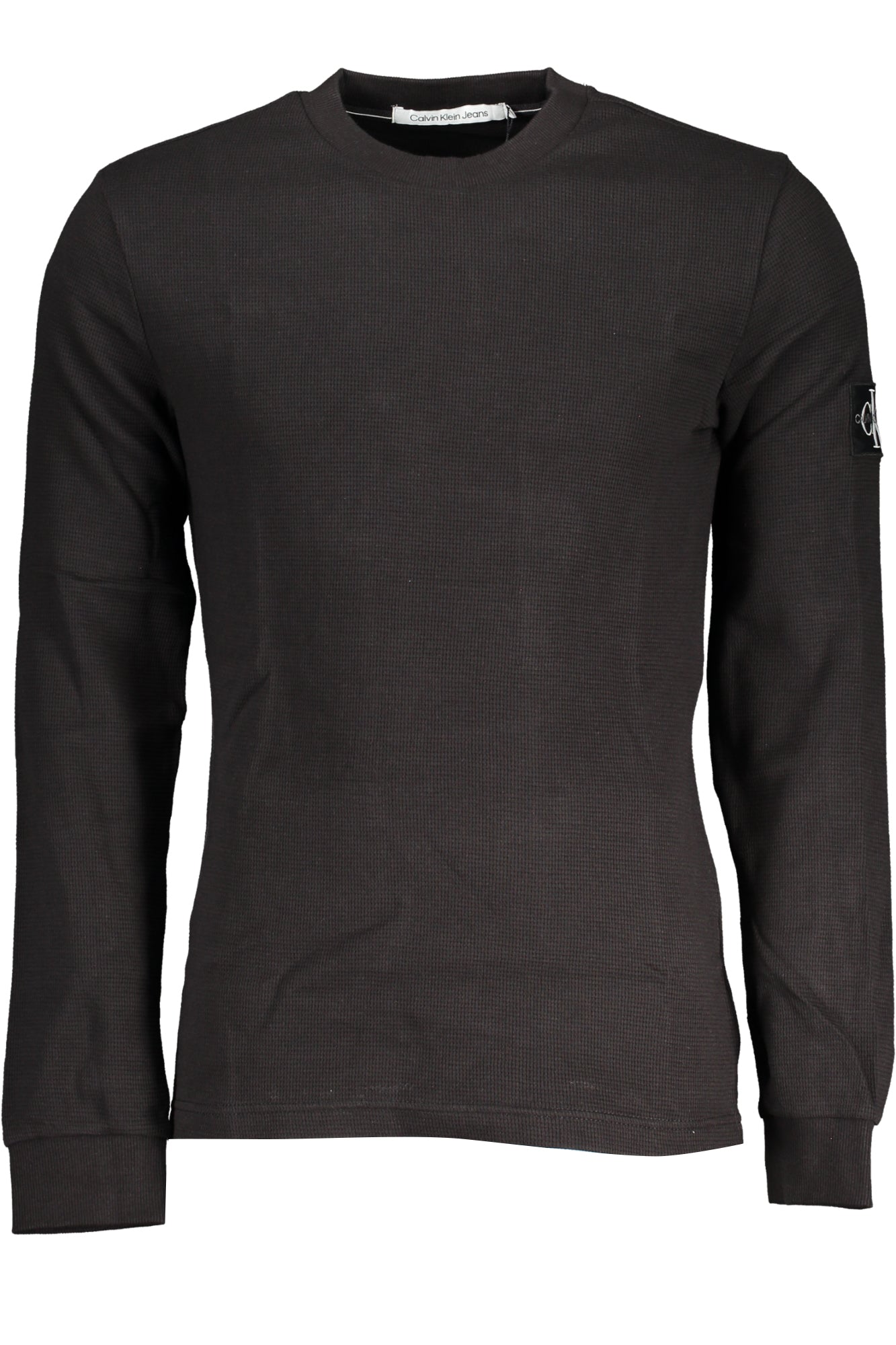 J30J316610_36527A6_NEROBEH – Eleganter Herrenpullover in Schwarz mit Rundhalsausschnitt und Applikation – Größe: XS, S, M, L, XL – Farbe: Nero