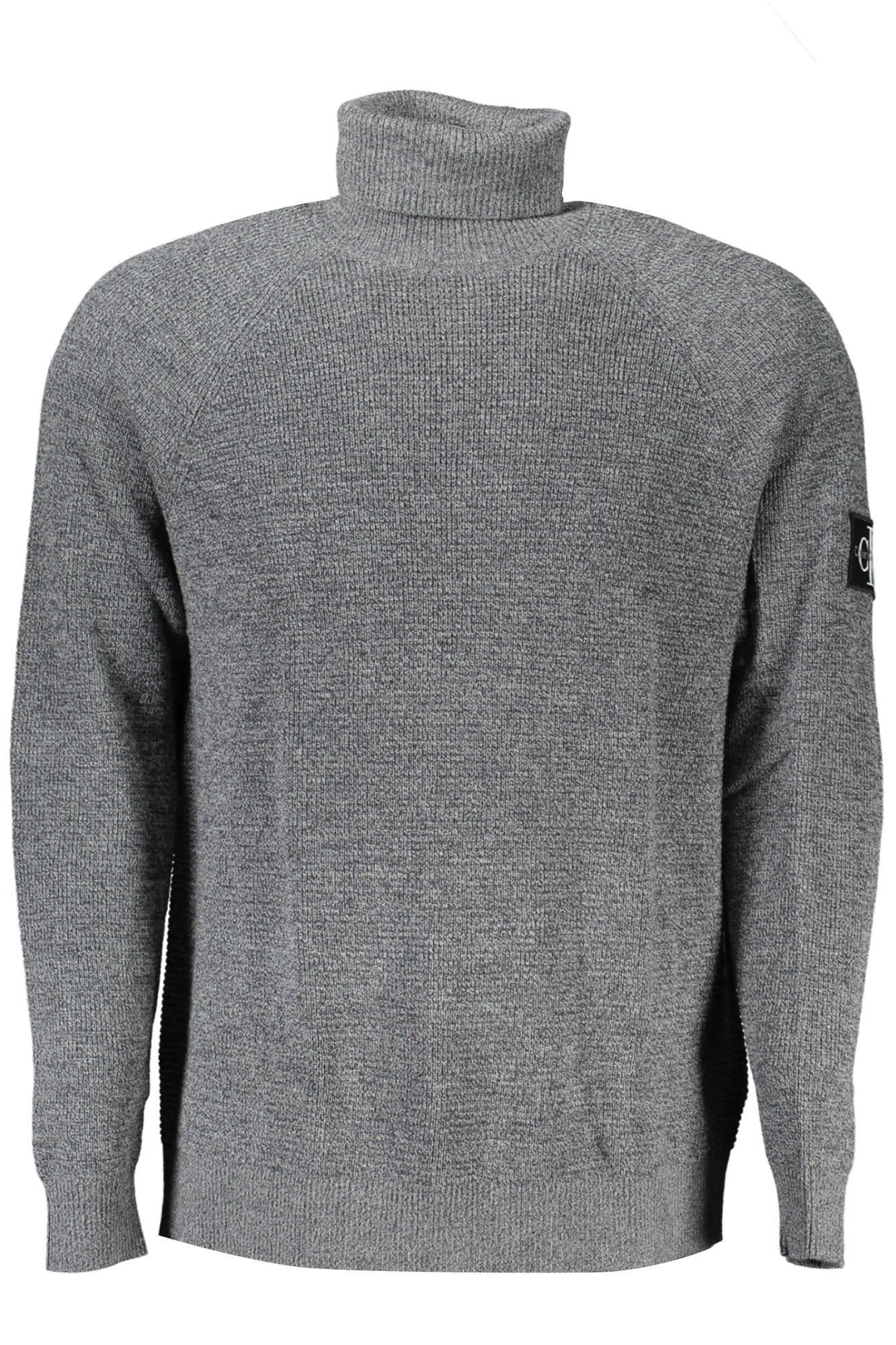 J30J325093_6084724_GRIGIOOGL – Eleganter Herrenpullover Grau mit Hohem Kragen und Logo-Applikation – Größe: S, M, L, XL, 2XL – Farbe: Grigio