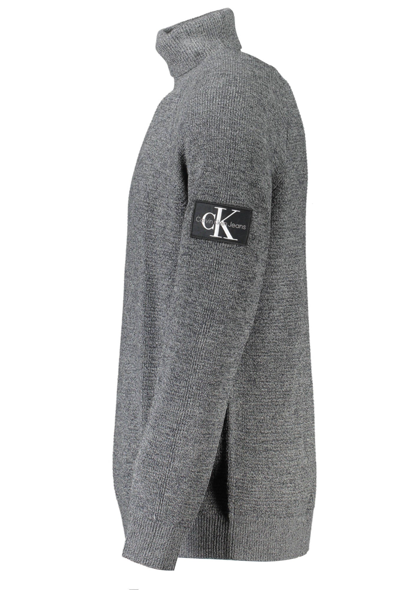 J30J325093_6084724_GRIGIOOGL – Eleganter Herrenpullover Grau mit Hohem Kragen und Logo-Applikation – Größe: S, M, L, XL, 2XL – Farbe: Grigio