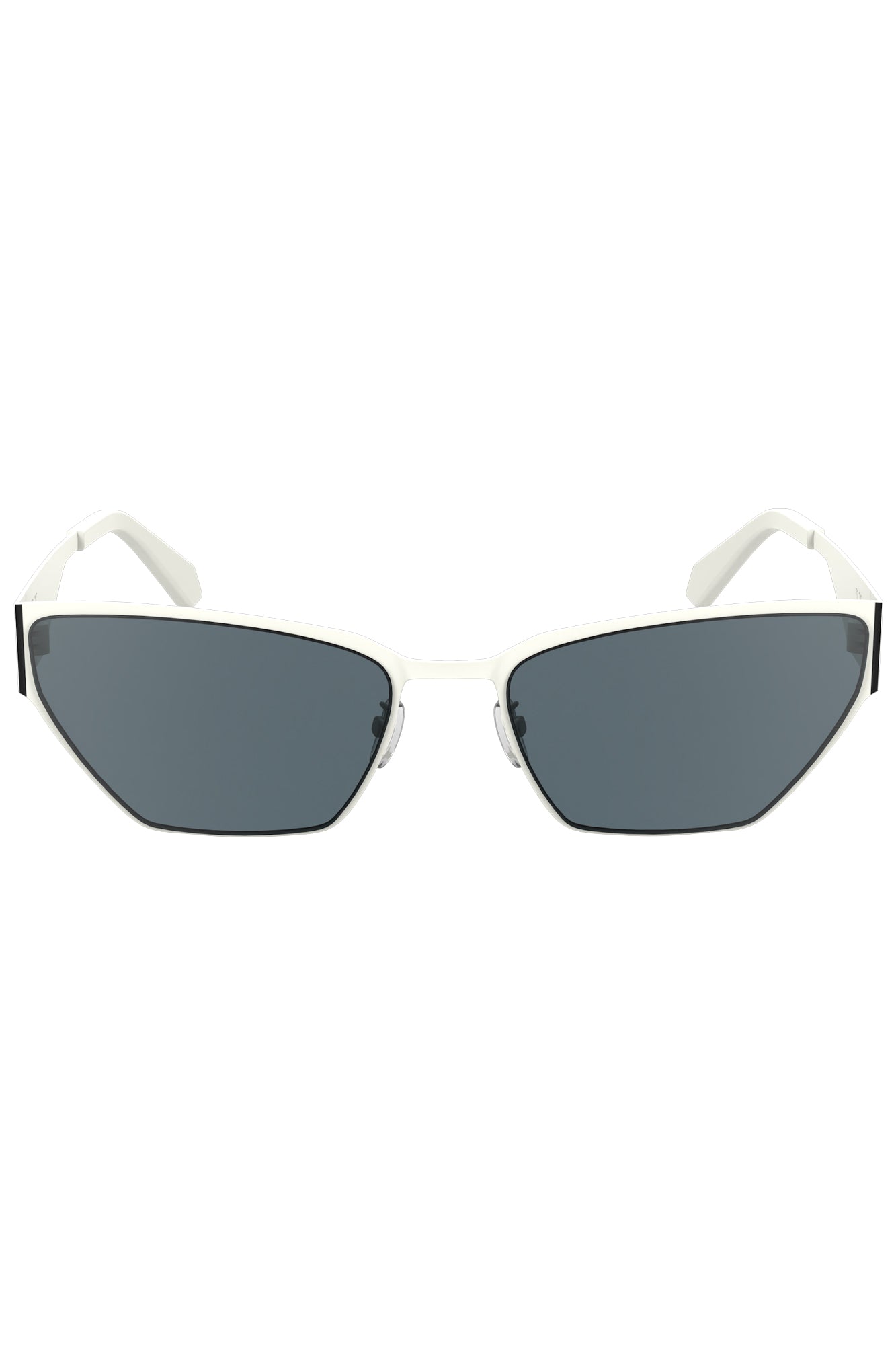CKJ24207S_BI100 – Elegante Damen-Sonnenbrille: Weißes Cat-Eye-Design mit Metallgestell – Größe: UNI – Farbe: Bianco