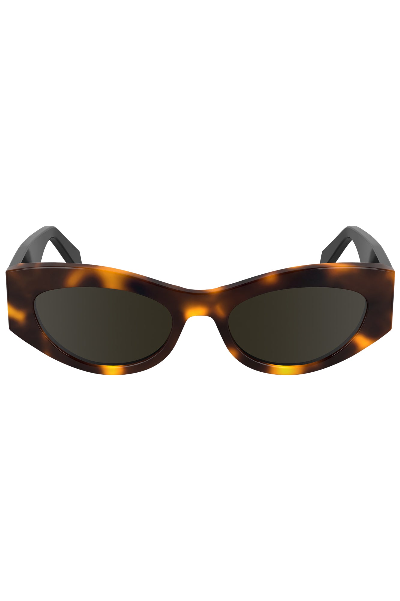 CKJ24626S_MA235 – Damen Katzenaugen-Sonnenbrille Braun aus Bio-Acetat mit Logo – Größe: UNI – Farbe: Marrone