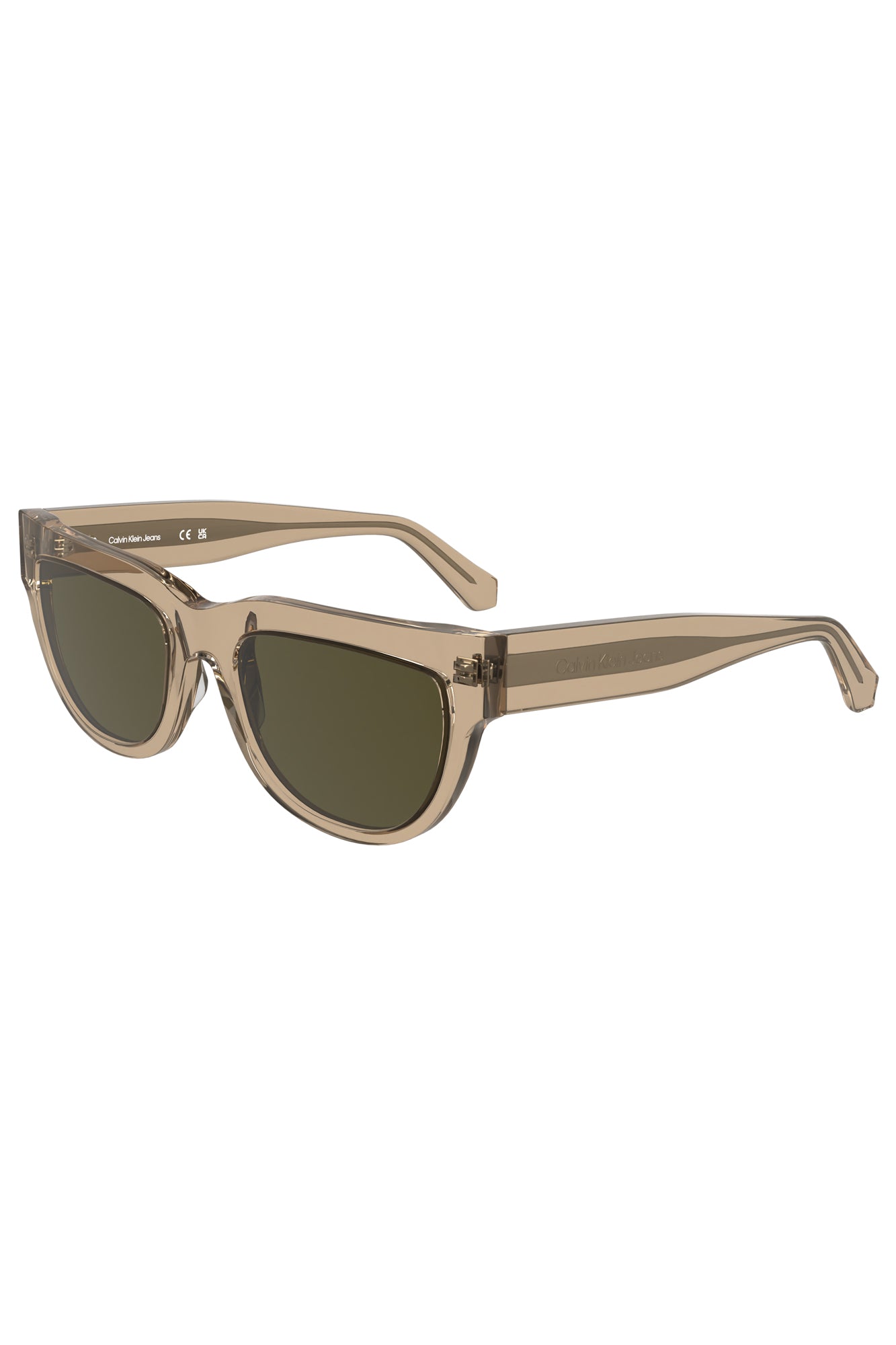 CKJ25600S_MA208 – Damen Sonnenbrille Braun: Quadratische Acetat-Gestell mit Logo – Größe: UNI – Farbe: Marrone