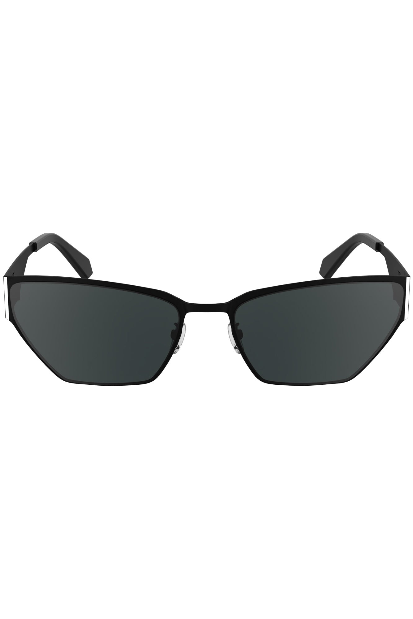 CKJ24207S_NE001 – Elegante Damen-Sonnenbrille in Schwarz – Katzenform & Metallgestell – Größe: UNI – Farbe: Nero