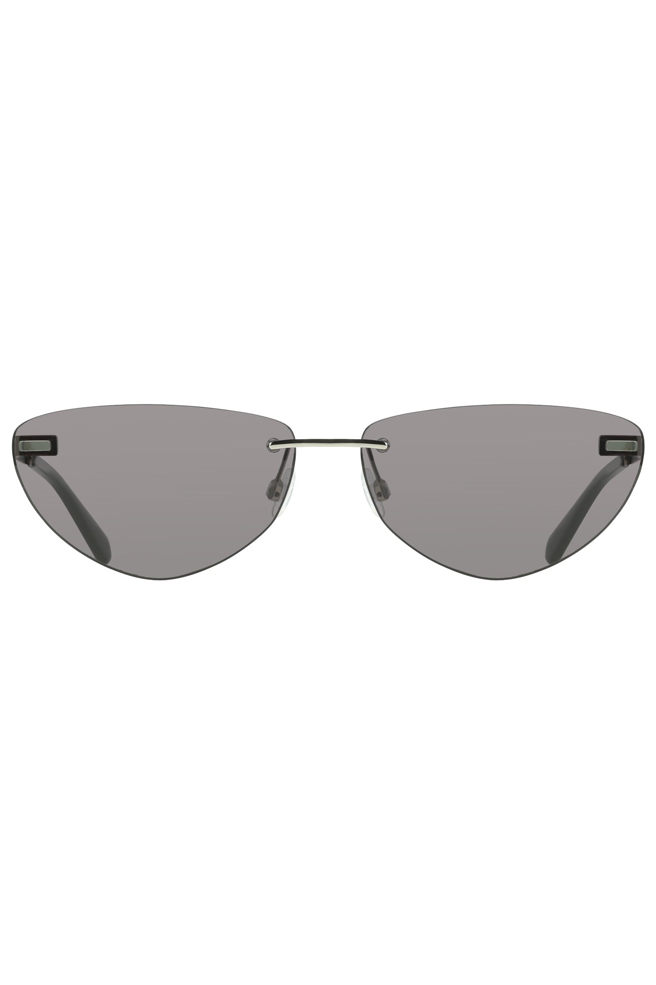 CKJ25208S_NE043 – Damen-Sonnenbrille Schwarz: Metall, Tropfenform, Kontrastelemente – Größe: UNI – Farbe: Nero