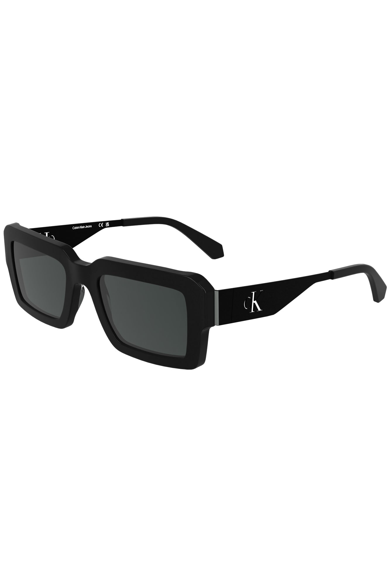 CKJ25606S_NE001 – Elegante Damen-Sonnenbrille Schwarz mit Logo - Rechteckiges Design – Größe: UNI – Farbe: Nero