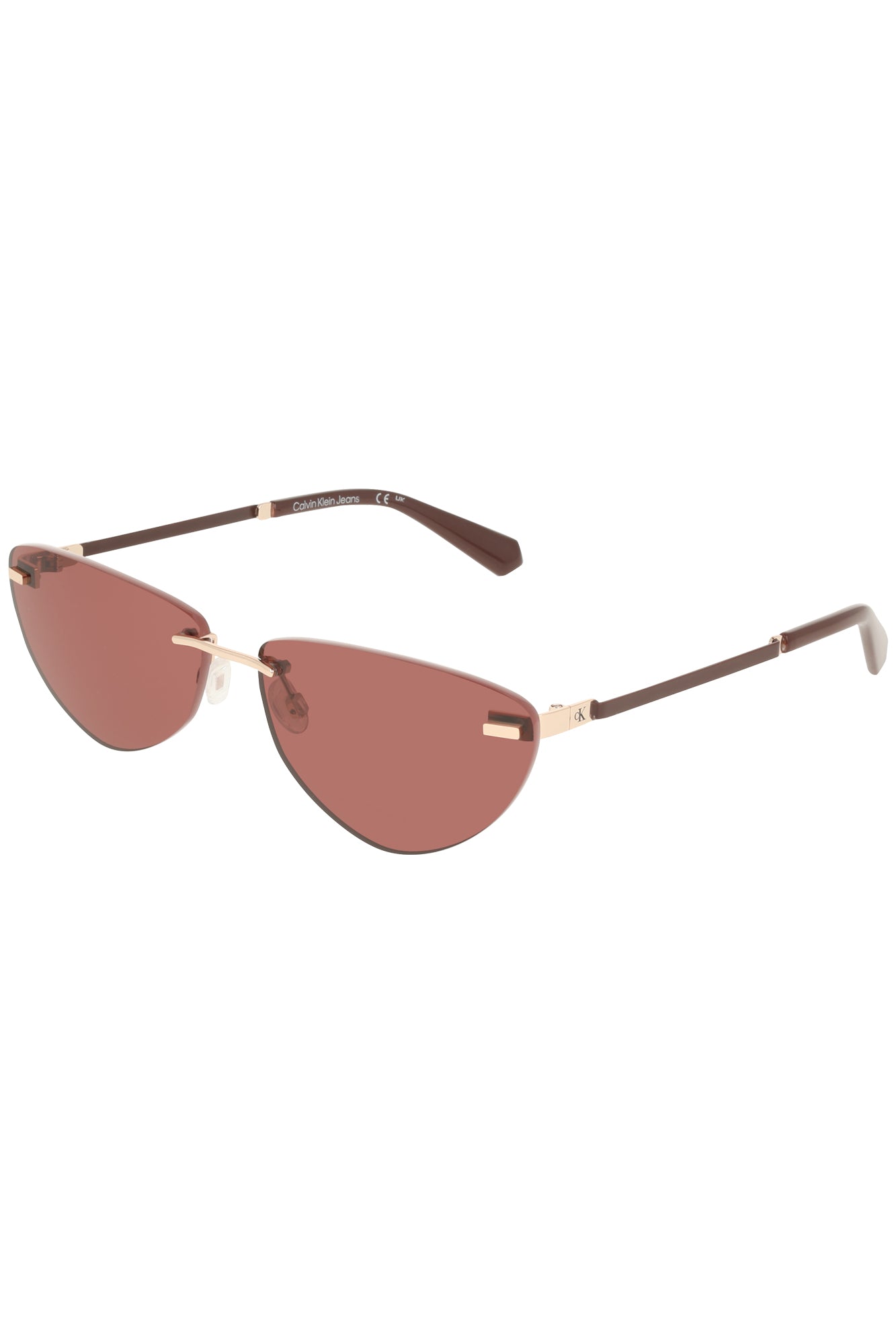 CKJ25208S_RS723 – Rosa Damensonnenbrille mit Metallgestell und tropfenförmigem Glas – Größe: UNI – Farbe: Rosa