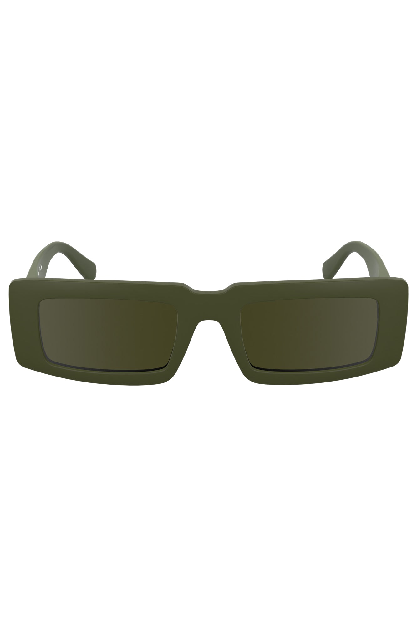 CKJ25608S_VE309 – Rechteckige Damensonnenbrille in Grün mit Bio-Rahmen und Logo – Größe: UNI – Farbe: Verde