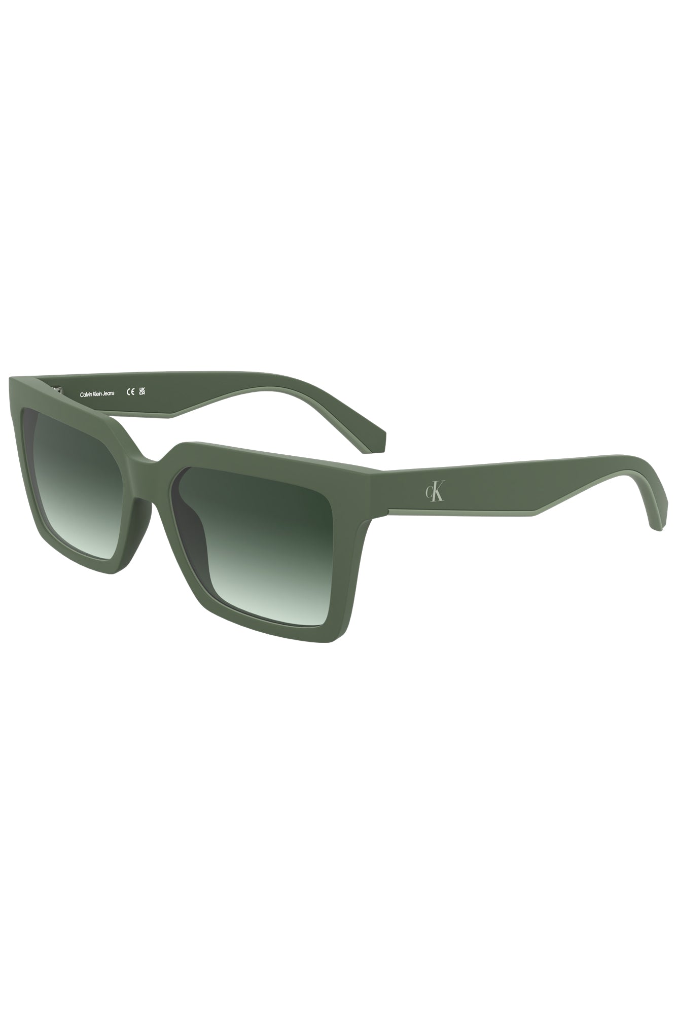 CKJ25602S_VE302 – Damen Sonnenbrille: Grüner Bio-Rahmen, Quadratische Gläser, 54mm – Größe: UNI – Farbe: Verde