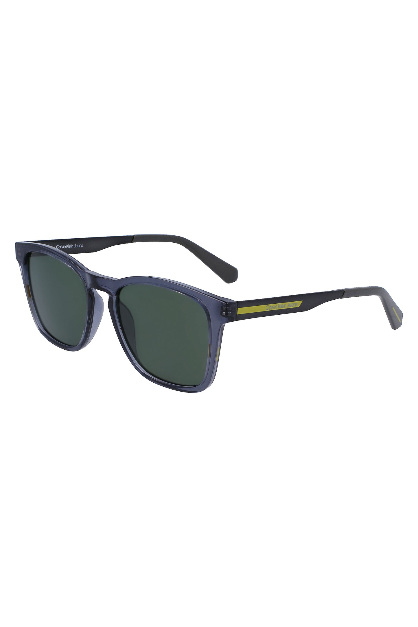 CKJ22642S_GR050 – Graue Herrensonnenbrille mit quadratischen grünen Gläsern, 53 mm – Größe: UNI – Farbe: Grigio