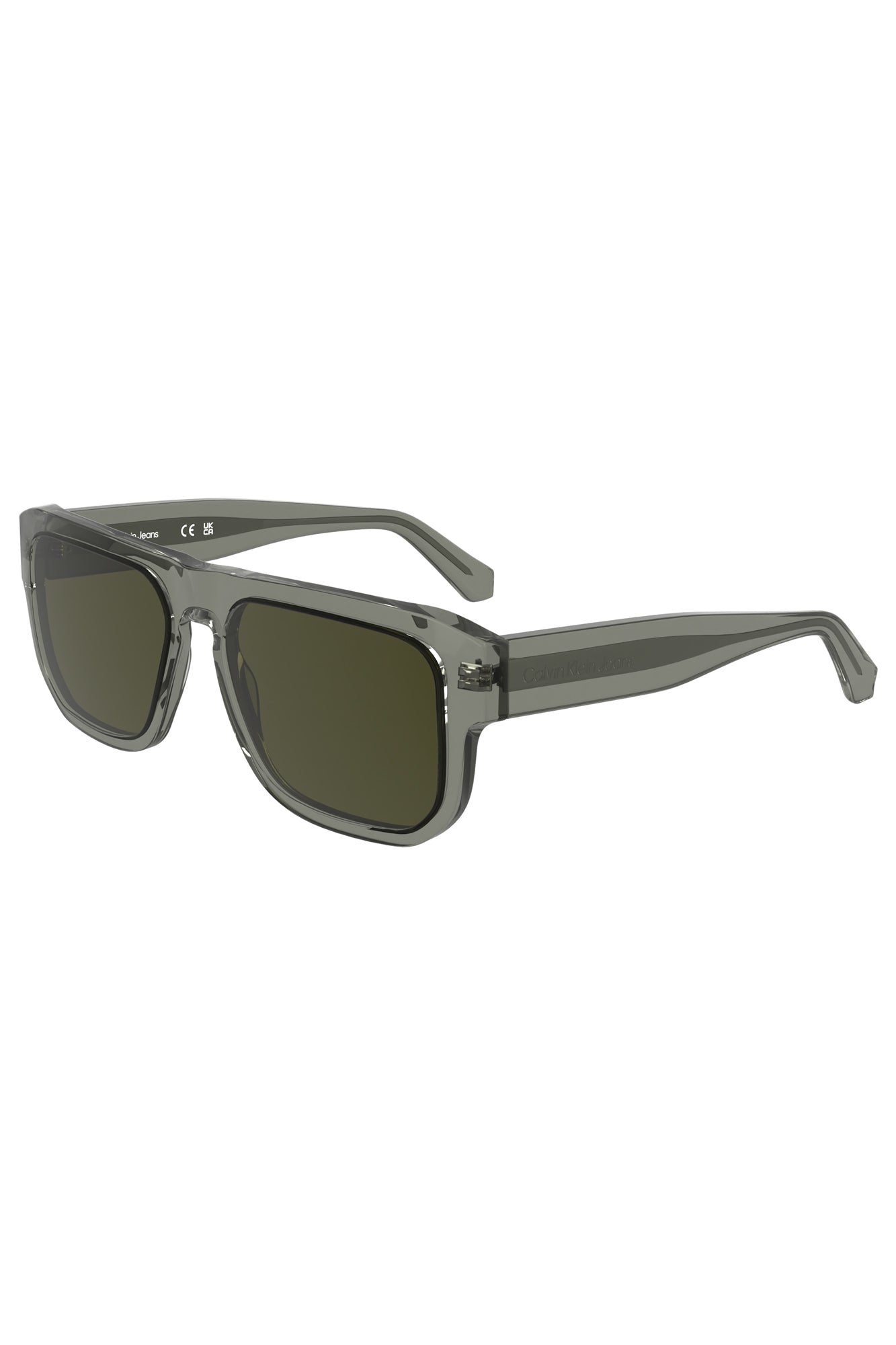 CKJ24607S_GR057 – Herren-Sonnenbrille Grau mit Acetatgestell und Quadratischen Gläsern – Größe: UNI – Farbe: Grigio