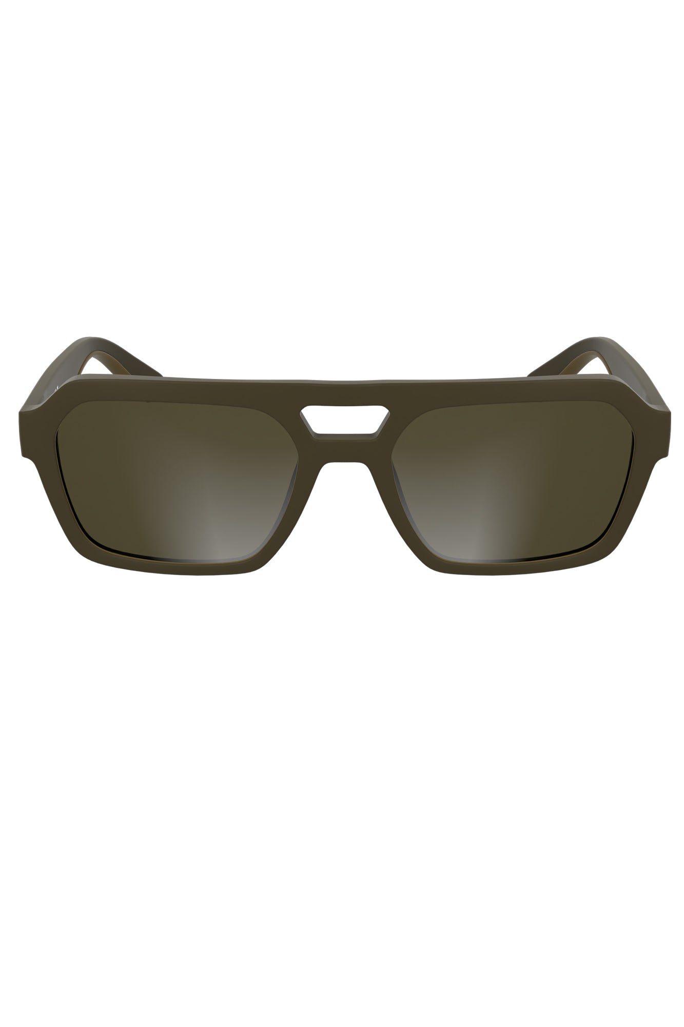 CKJ25603S_MA210 – Herren Sonnenbrille: Braune quadratische Bio-Rahmen mit Logo-Details – Größe: UNI – Farbe: Marrone