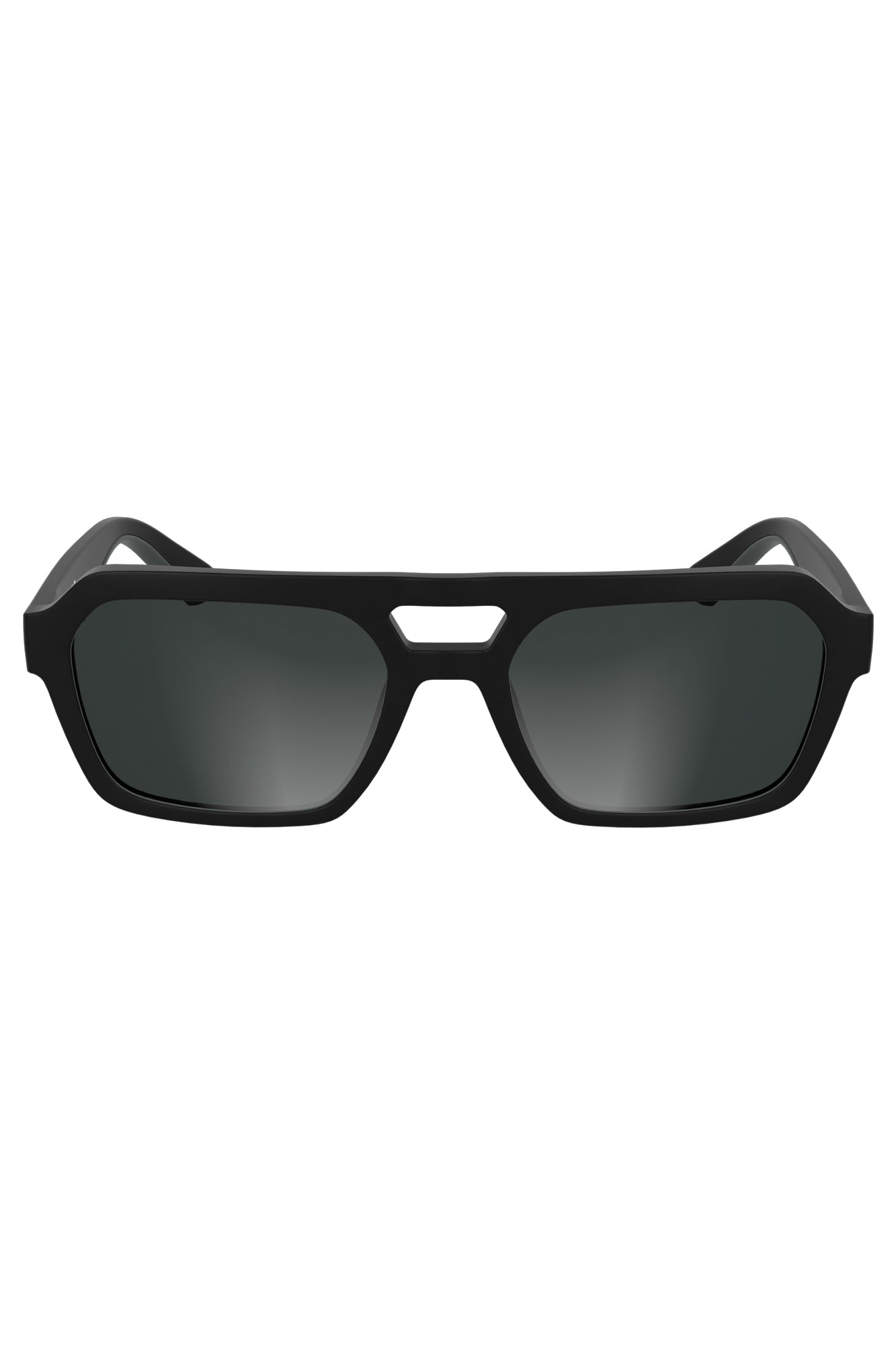 CKJ25603S_NE002 – Stylische Herren-Sonnenbrille in Schwarz mit quadratischen Linsen – Größe: UNI – Farbe: Nero