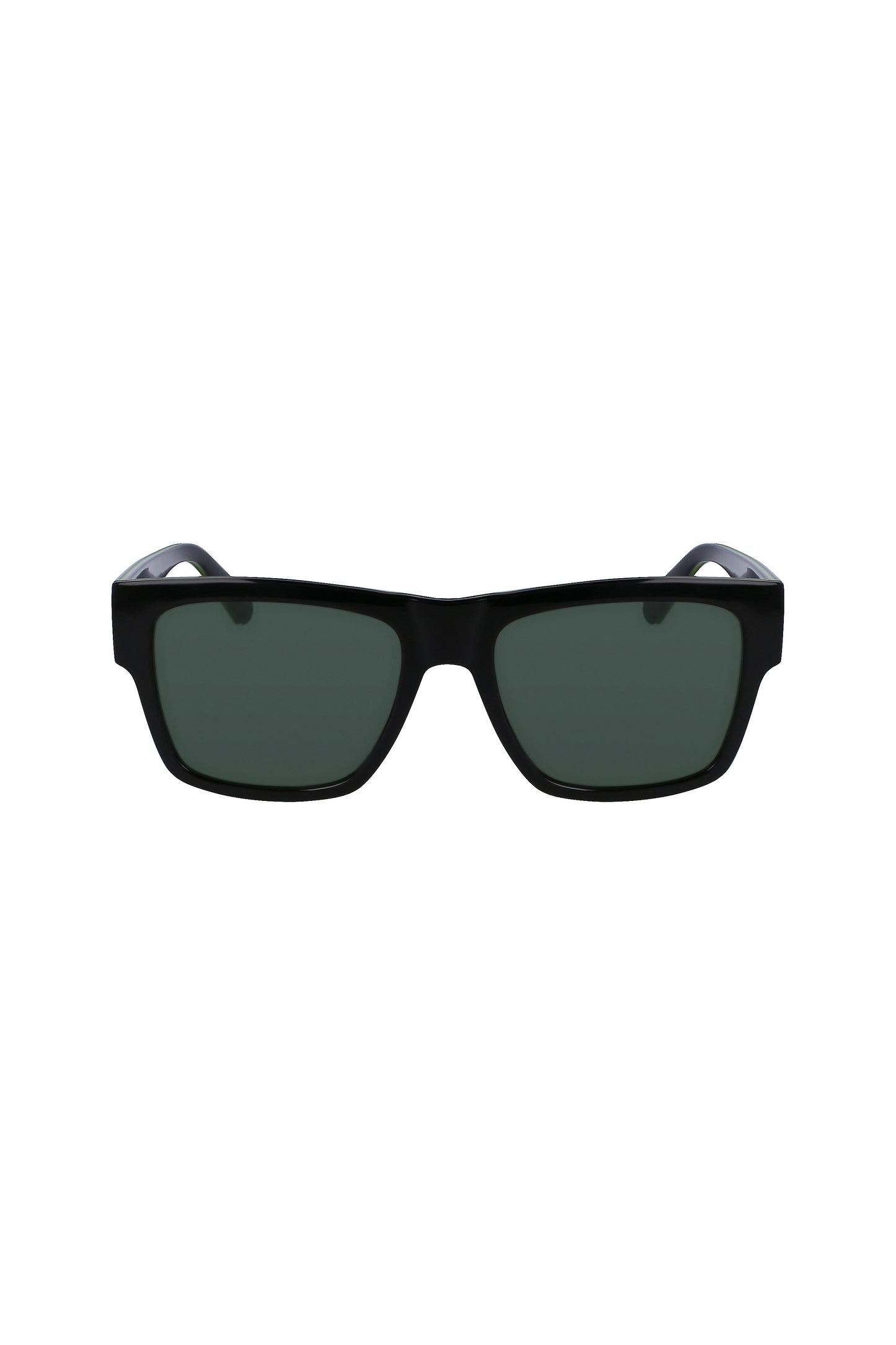 CKJ23605S_NE001 – Herren-Sonnenbrille: Quadratische, grüne Gläser mit Kontrastdetails – Größe: UNI – Farbe: Nero