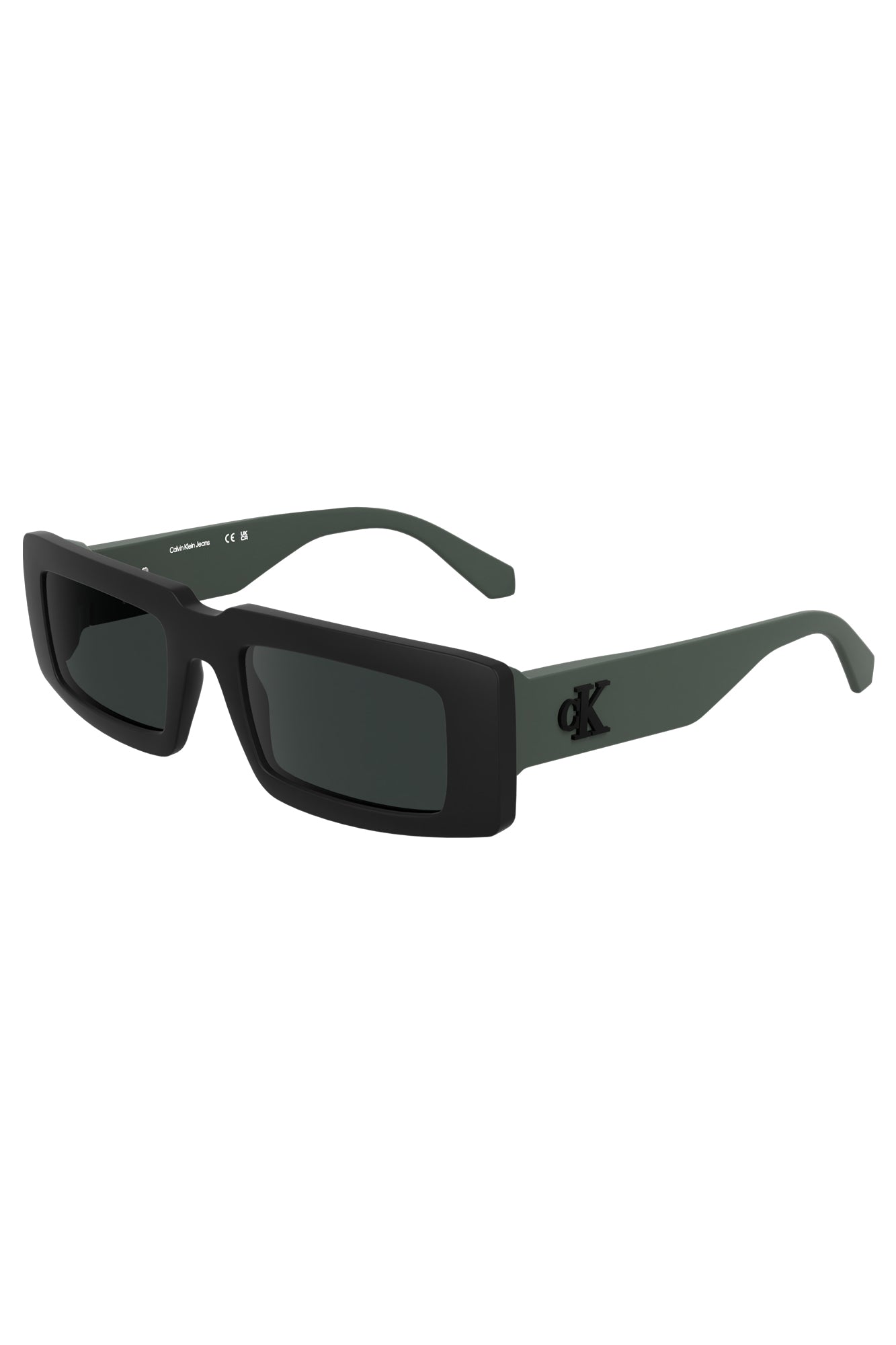 CKJ25608S_NE001 – Elegante Herrensonnenbrille: Schwarz, Rechteckig, Bio-Rahmen – Größe: UNI – Farbe: Nero