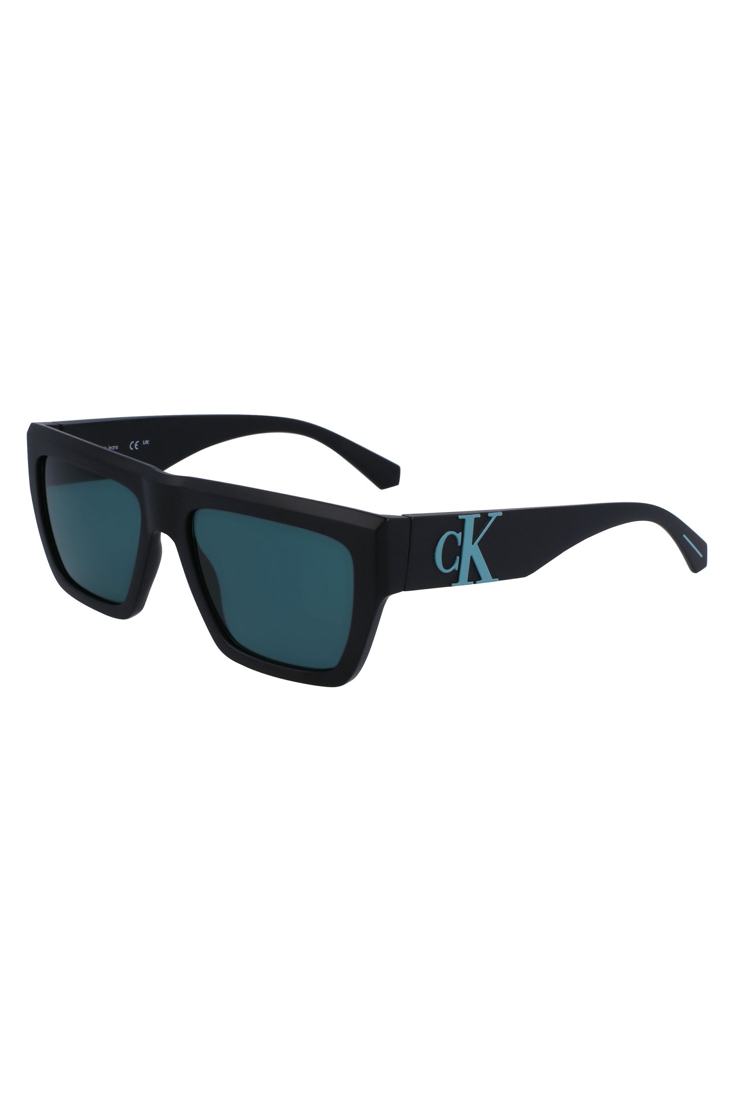 CKJ23653S_NE002 – Stylische Herrensonnenbrille mit grünen Gläsern und Kunststoffgestell – Größe: UNI – Farbe: Nero