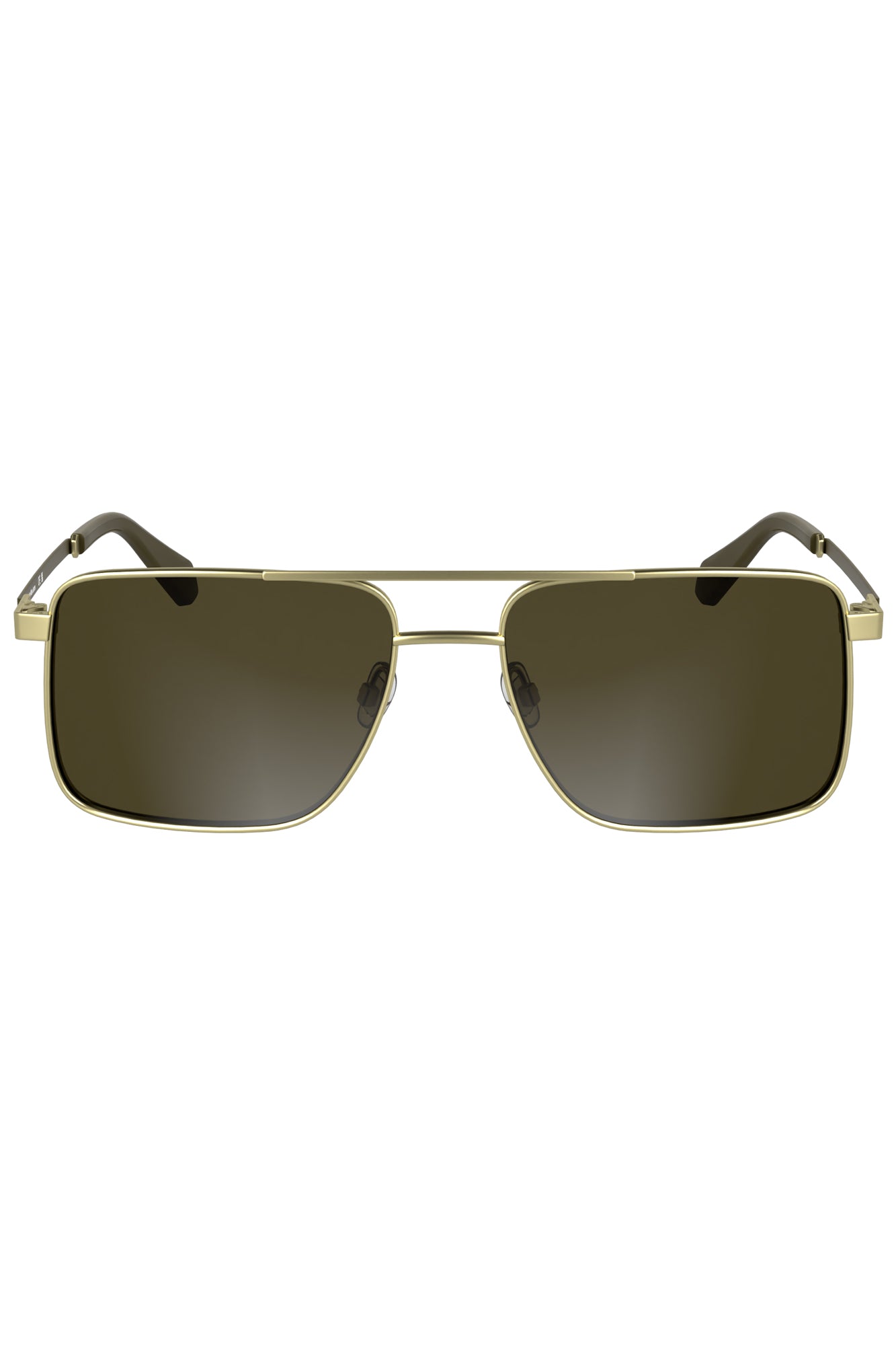 CKJ25201S_OR717 – Elegante Herren Sonnenbrille: Gold, Metallrahmen, Quadratische Gläser – Größe: UNI – Farbe: Oro