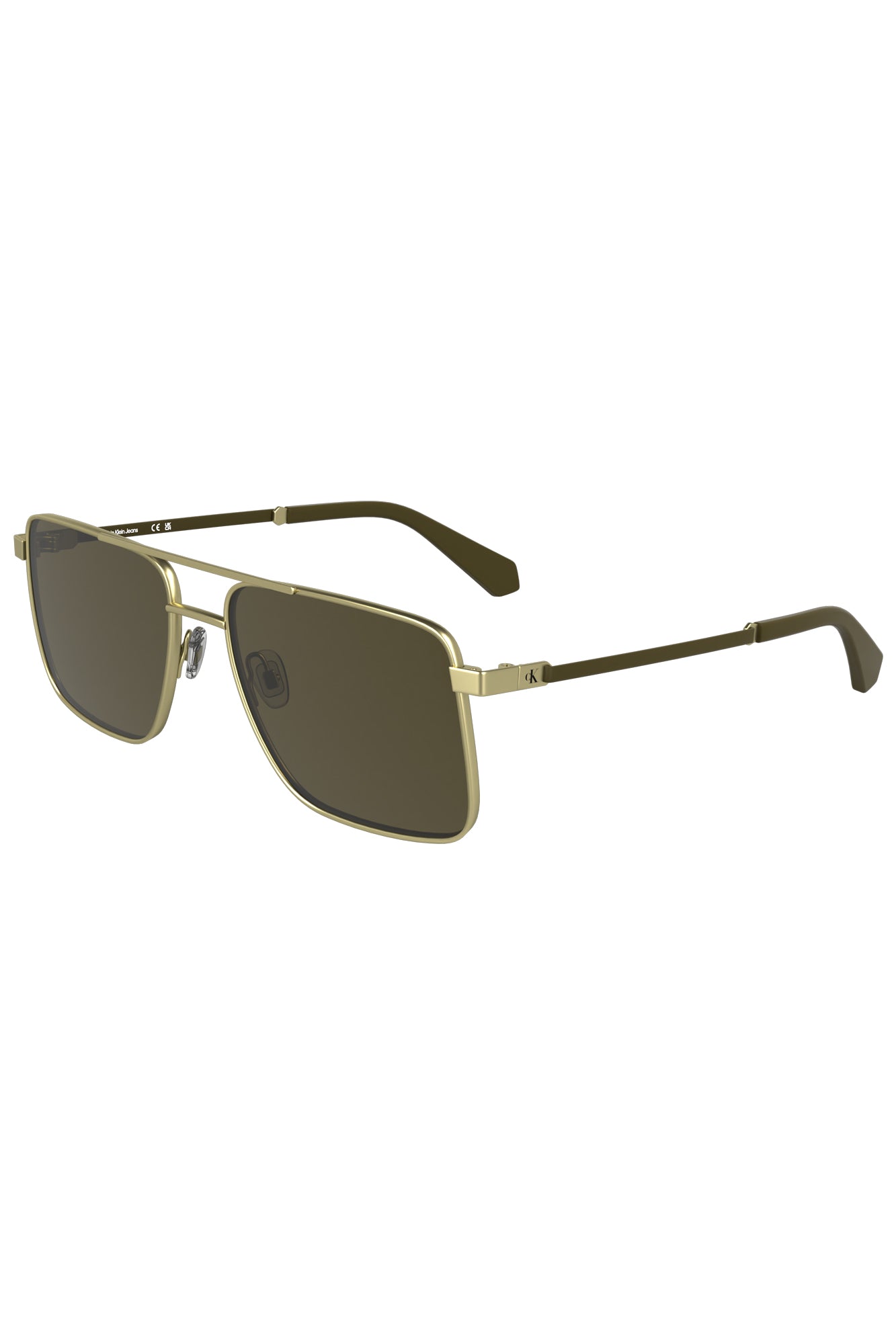 CKJ25201S_OR717 – Elegante Herren Sonnenbrille: Gold, Metallrahmen, Quadratische Gläser – Größe: UNI – Farbe: Oro