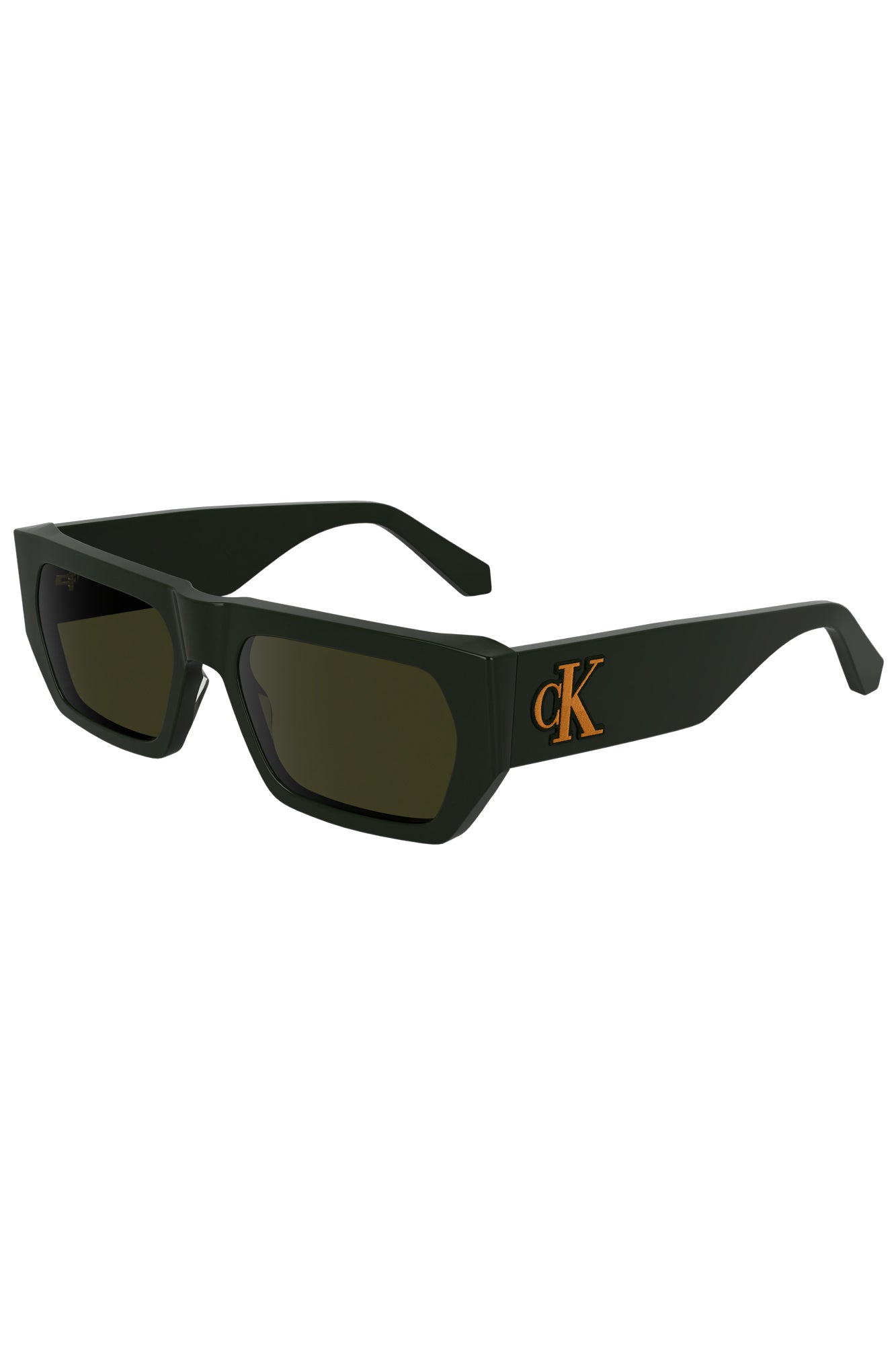 CKJ24625S_VE309 – Herren-Sonnenbrille mit Gestell aus Bio-Acetat und grünen Gläsern – Größe: UNI – Farbe: Verde
