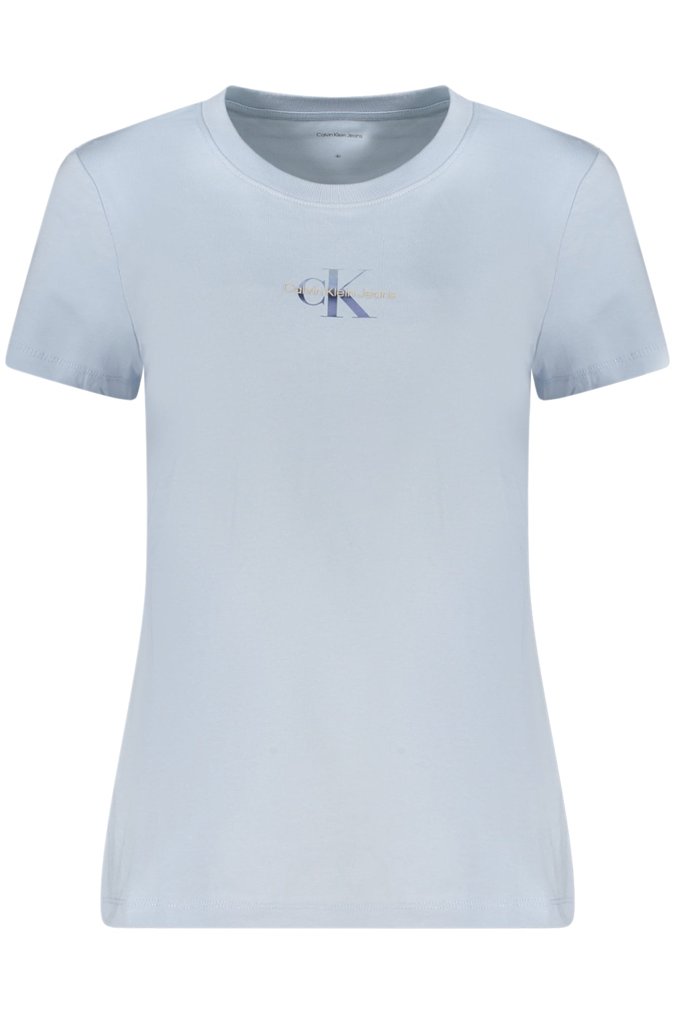 J20J225252_AZCUI – Damen Slim Fit T-Shirt Blau, Rundhals, Iridisierendes Design – Größe: XS, S, M, L, XL – Farbe: Azzurro