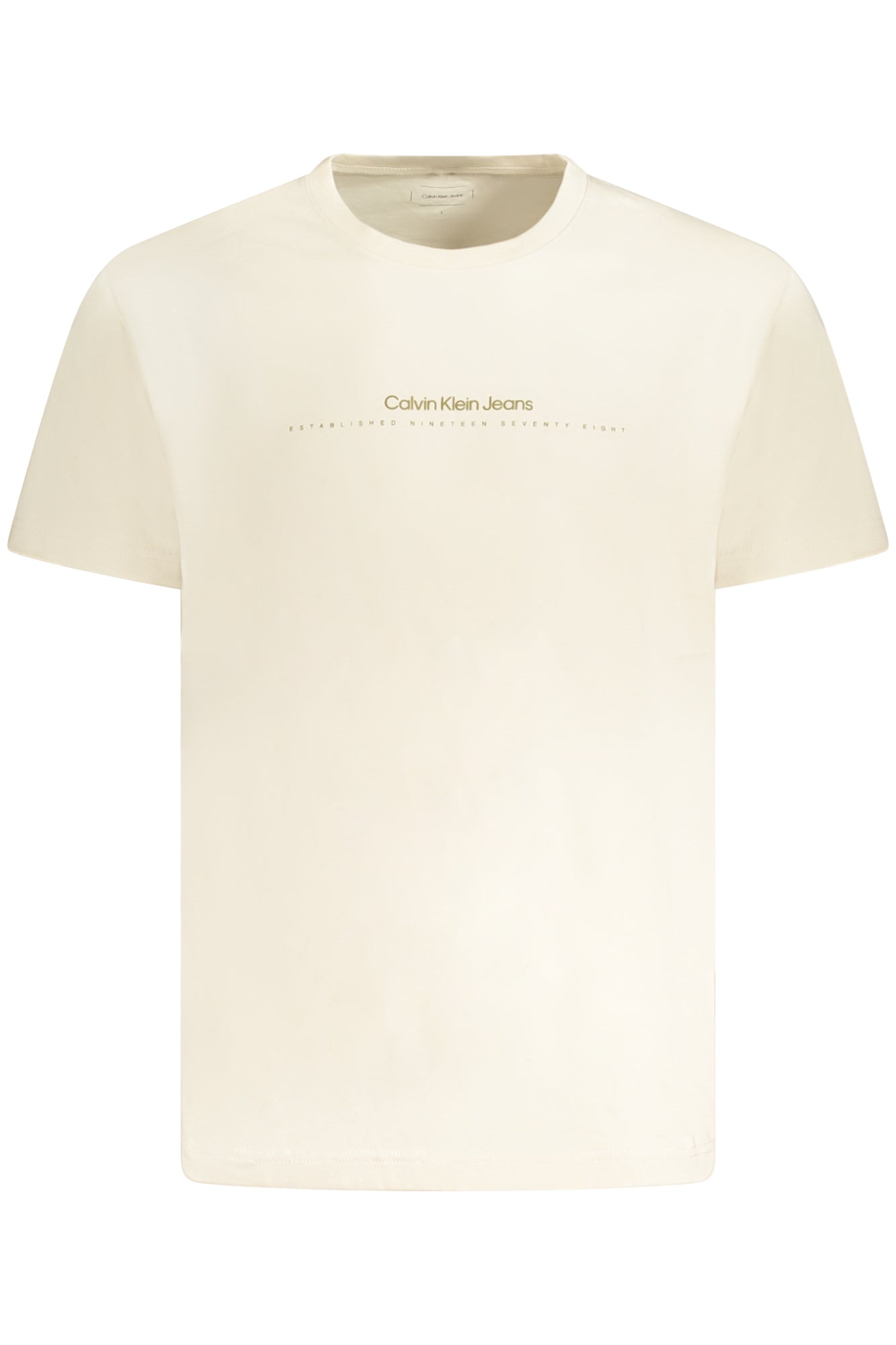 J30J327075_BEPDH – Beiges Herren T-Shirt aus Regenerativer Baumwolle mit Druck-Design – Größe: L, XL, 2XL – Farbe: Beige