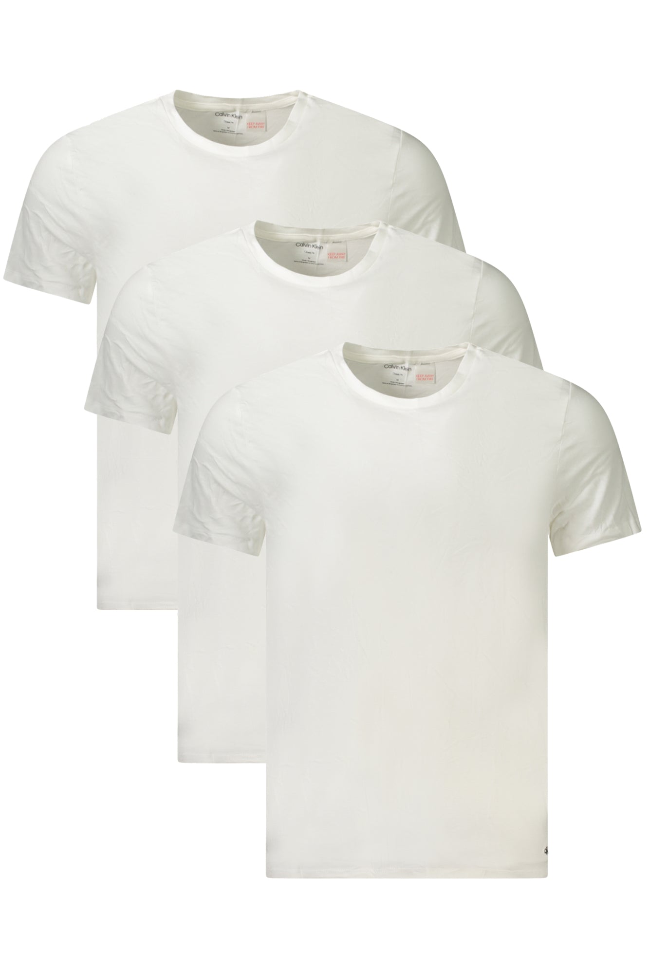 LV00NB4051_BI100 – Herren Weißes Kurzarm-T-Shirt Dreierpack mit Stickerei und Rundhals – Größe: S, M, L, XL, 2XL – Farbe: Bianco