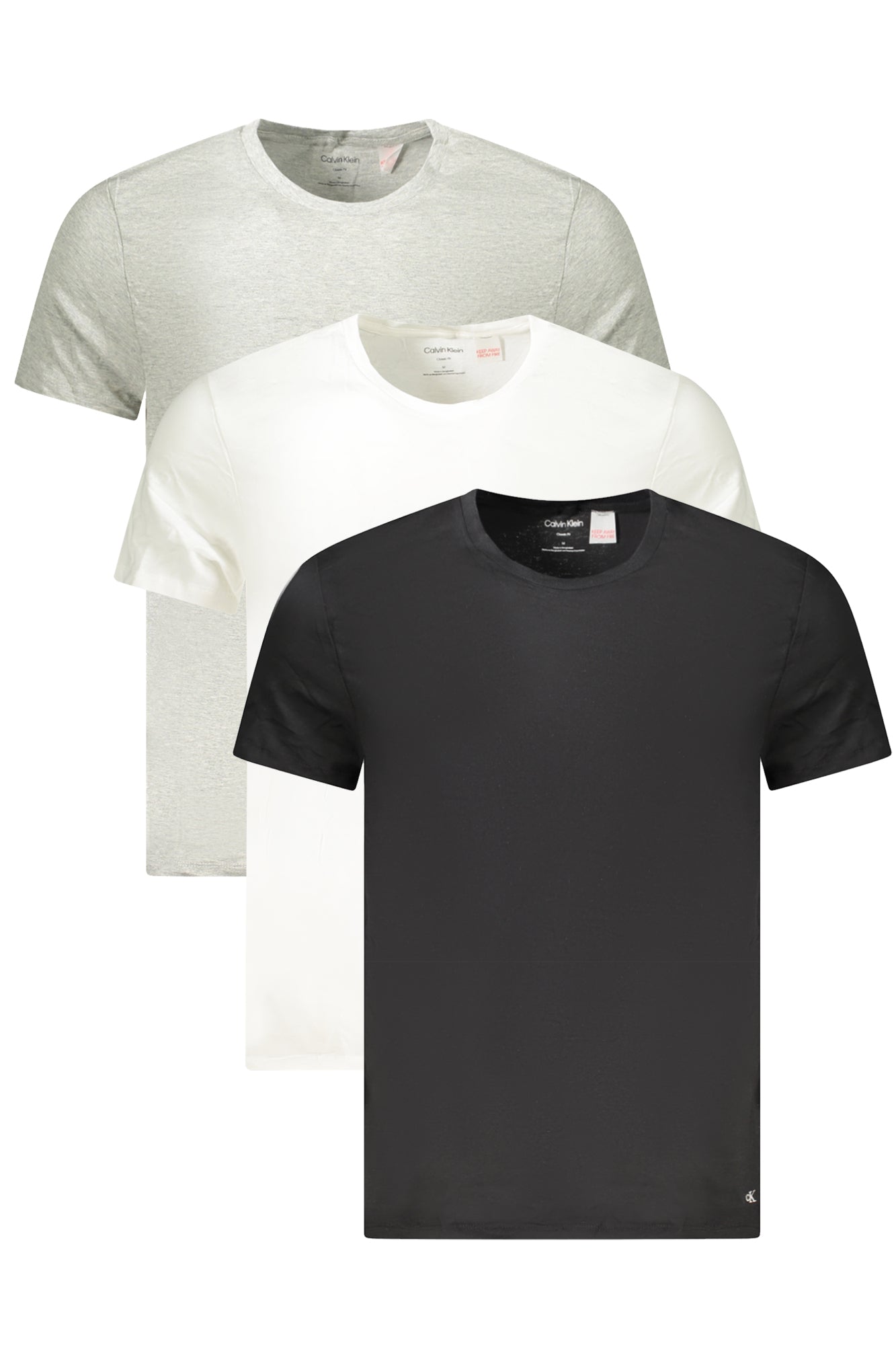 LV00NB4051_GRMP1 – 3er-Pack Herren Rundhals T-Shirts in Weiß, Grau & Schwarz – Größe: S, M, L, XL, 2XL – Farbe: Grigio