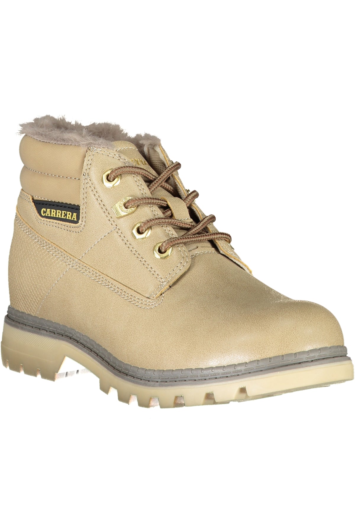 CAW73202N_BE6363MOUT – Damen Schnürstiefel Beige mit Kontrastdetails und Logo - Elegant & Chic – Größe: 35, 36, 37, 38, 39, 40, 41 – Farbe: Beige