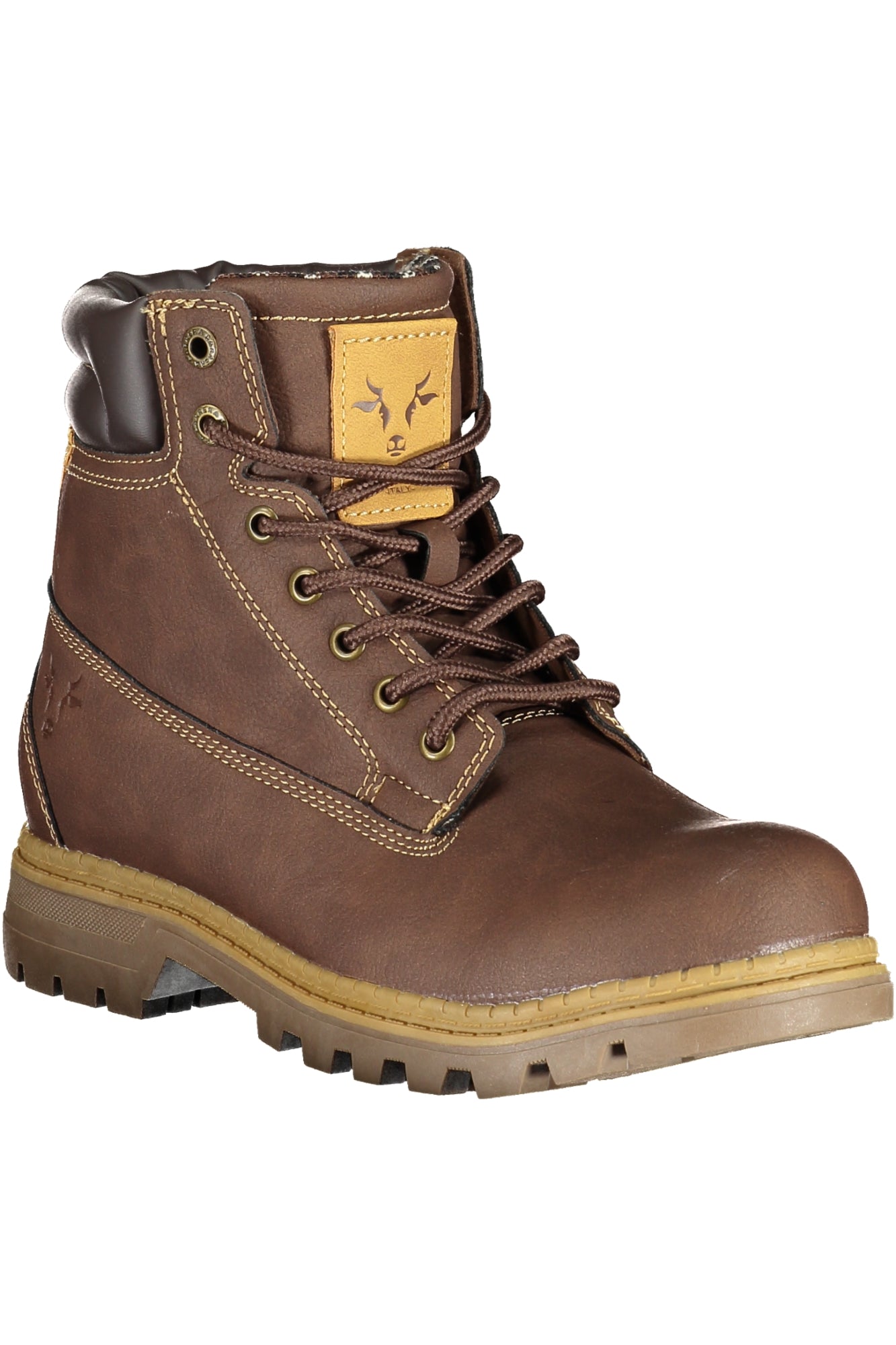 CAM73200-F1_MA6868COFF – Damen Schnürstiefel Braun mit Kontrastdetails und Logo-Design – Größe: 35, 36, 37, 38, 39, 40, 41 – Farbe: Marrone