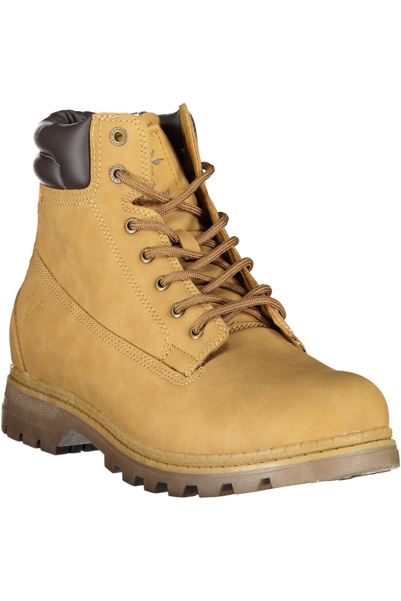 CAM73200_GI6060TAN – Stylische Gelbe Herren-Schnürstiefel mit Kontrastelementen für Männer – Größe: 40, 41, 42, 43, 44, 45, 46 – Farbe: Giallo