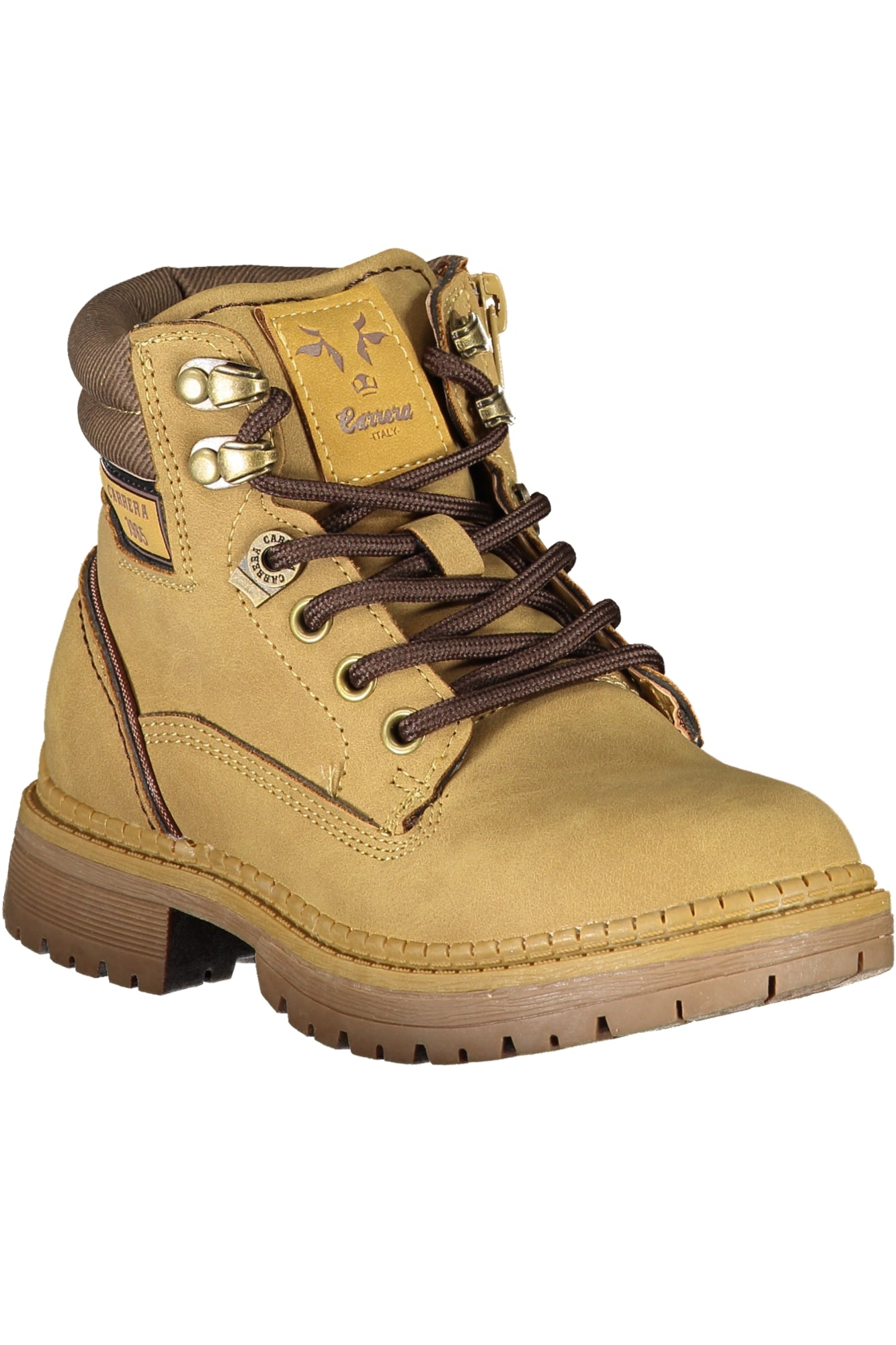 CAK73100_GI6060TAN – Herren Schnürstiefel Gelb mit Reißverschluss und Kontrastdetails – Größe: 30, 31, 32, 33, 34, 35 – Farbe: Giallo