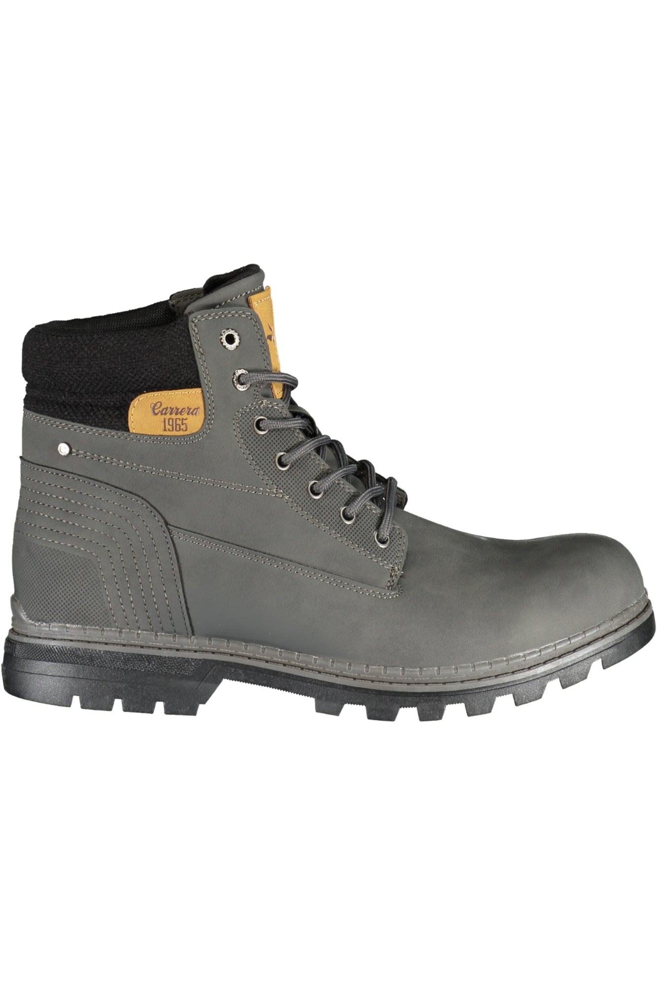CAM73203_GR4949SHAR – Herrenstiefel Grau: Schnürstiefelette mit Kontrastdetails & Logo – Größe: 40, 41, 42, 43, 44, 45, 46 – Farbe: Grigio