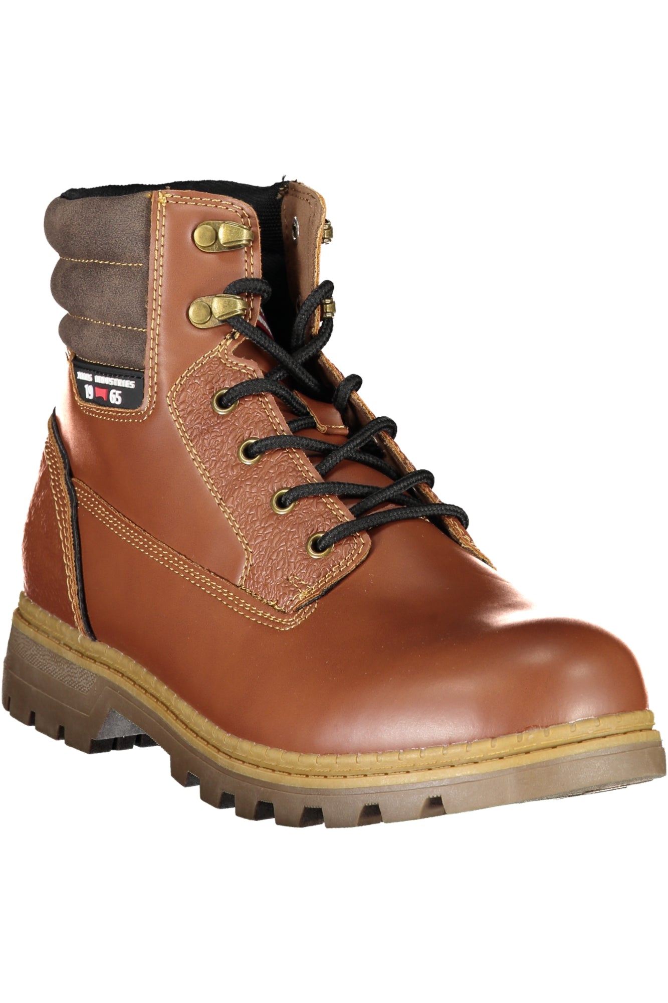 CAM73301V_MA6464CUOI – Schicke Herrenstiefelette in Braun mit Kontrastdetails und Logo-Design – Größe: 40, 41, 42, 43, 44, 45, 46 – Farbe: Marrone