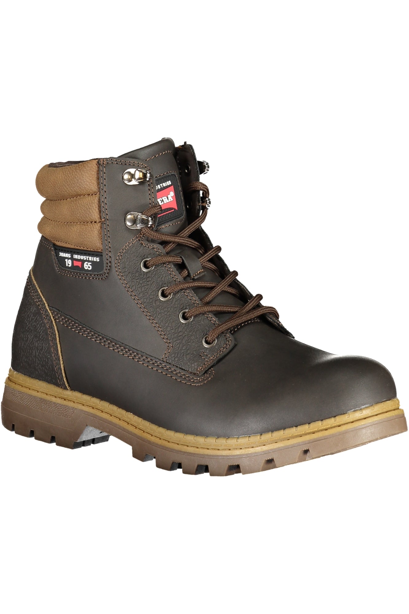 CAM73301N_MA6868COFF – Braune Herrenschnürstiefel mit Kontrastdetails und Logo-Design – Größe: 40, 41, 42, 43, 44, 45, 46 – Farbe: Marrone
