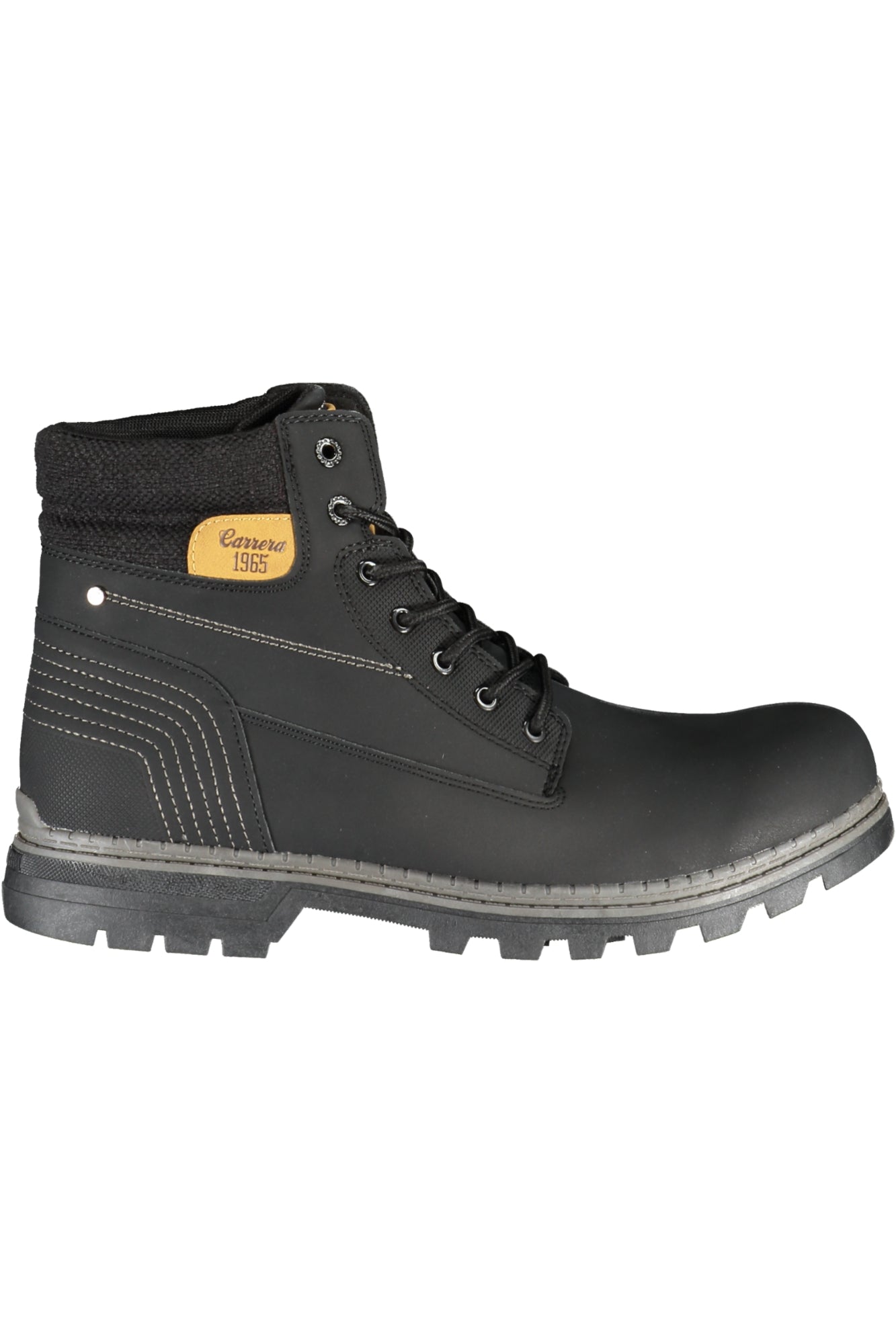 CAM73203_NE2020BLAC – Schwarze Herren-Schnürstiefelette mit Kontrastdetails und Logo – Größe: 40, 41, 42, 43, 44, 45, 46 – Farbe: Nero