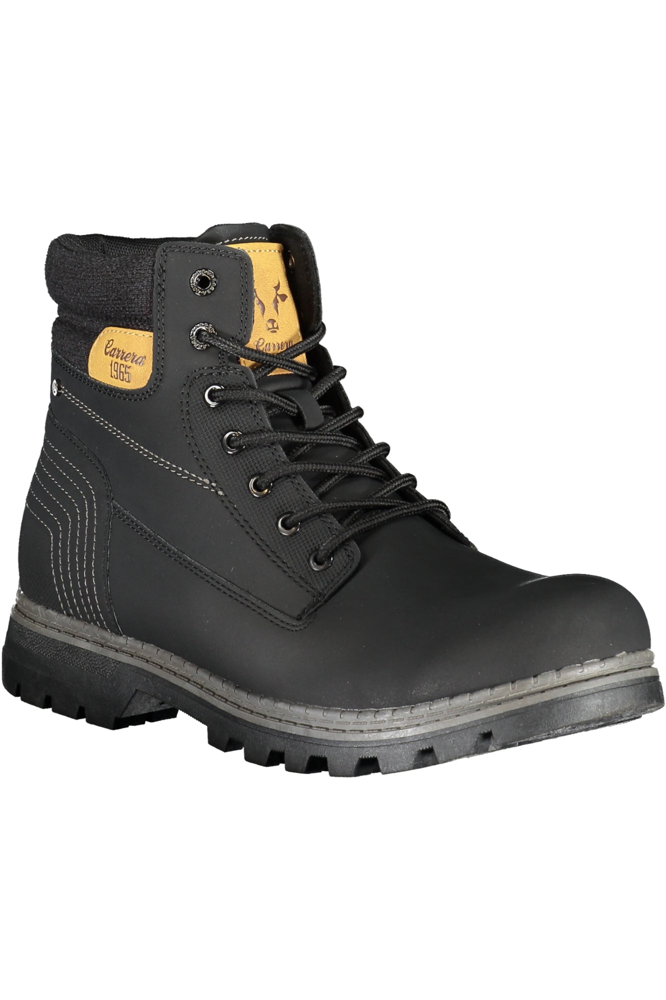 CAM73203_NE2020BLAC – Schwarze Herren-Schnürstiefelette mit Kontrastdetails und Logo – Größe: 40, 41, 42, 43, 44, 45, 46 – Farbe: Nero