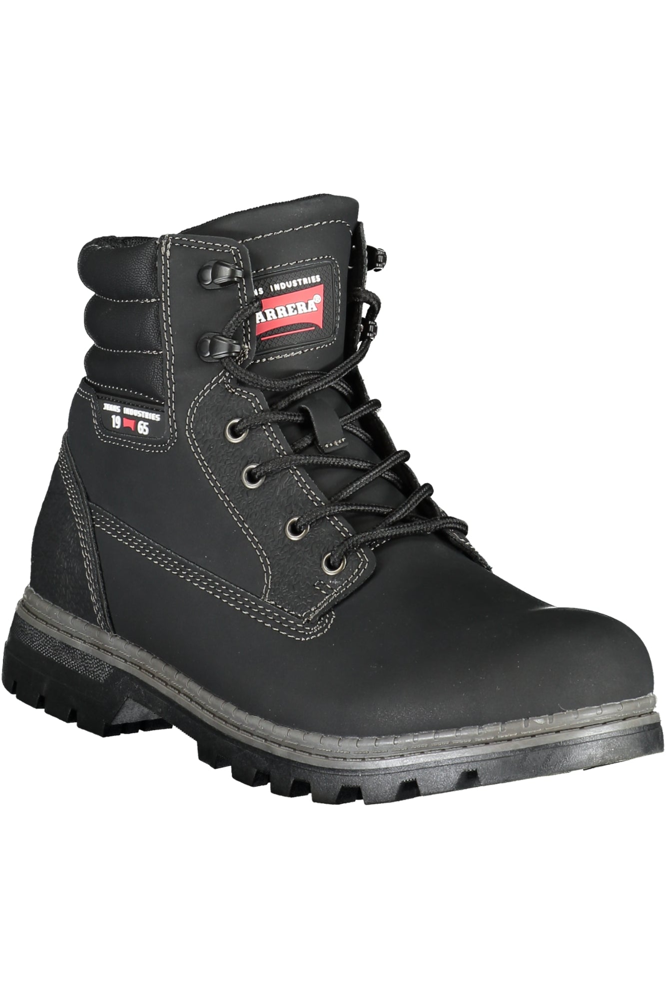 CAM73301N_NE2020BLAC – Herren Schnürstiefel Schwarz: Stilvolle Kontrastdetails & Logo entdecken – Größe: 40, 41, 42, 43, 44, 45, 46 – Farbe: Nero