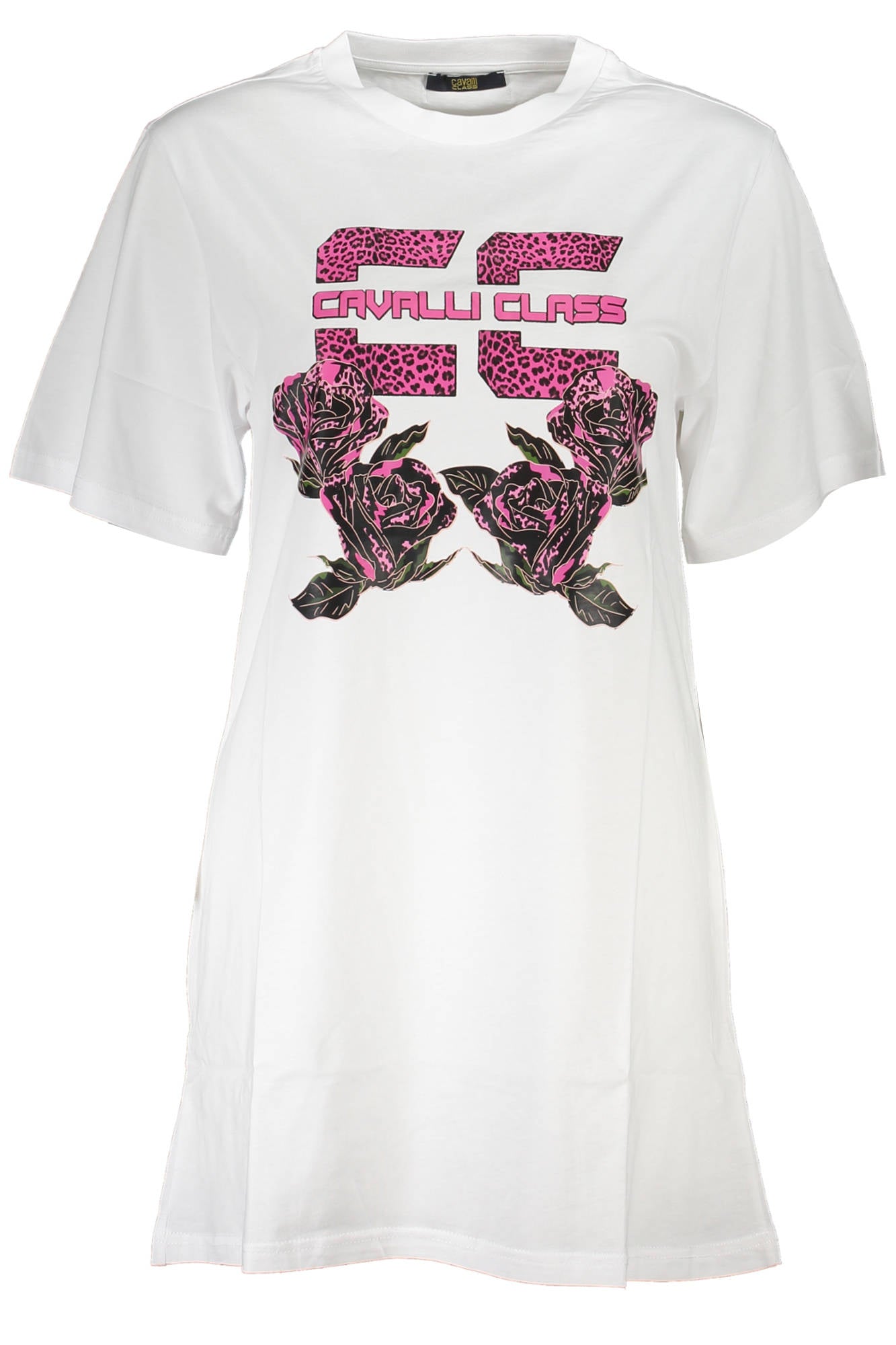 QXT10C-JD060_BIANCO_00053 – Elegantes Weißes Kurzes Damenkleid mit Print und Rundhalsdesign – Größe: S, M, L, XL, 2XL – Farbe: Bianco