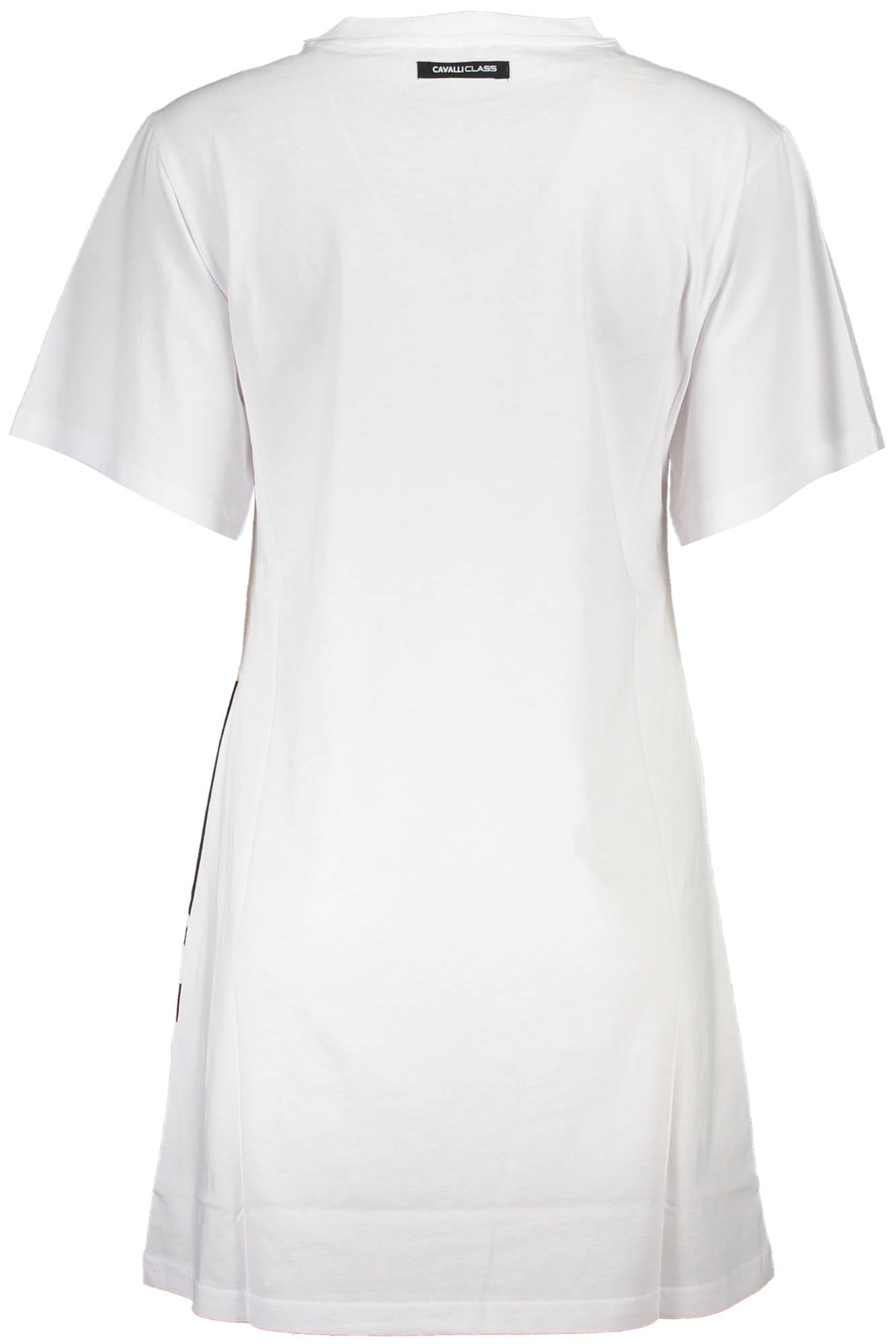 QXT10A-JD060_BIANCO_00053 – Elegantes Weißes Kleid für Damen mit Rundhalsausschnitt und Druck – Größe: XS, S, M, L – Farbe: Bianco
