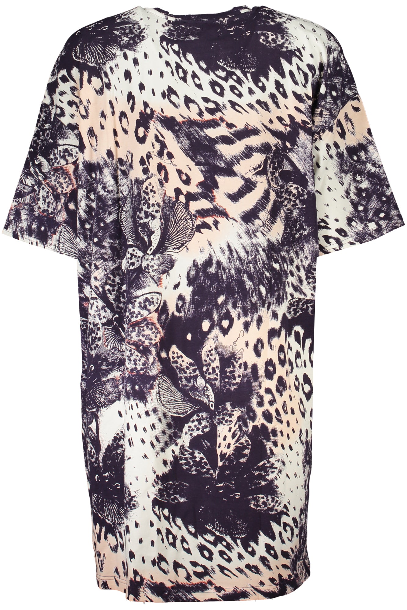 RXT62E3PH70_RS02500 – Rosa Damenkleid mit Muster – Kurzes Design, Rundhals, Kurze Ärmel – Größe: M, 2XL, S, L – Farbe: Rosa