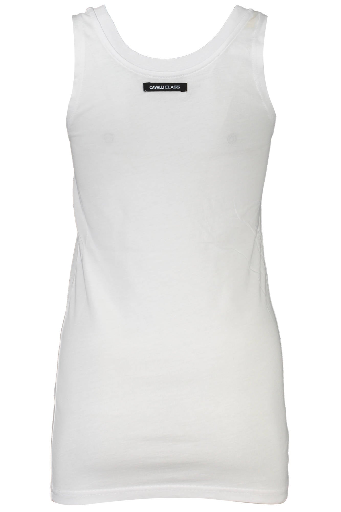 QXT62I-JD060_BIANCO_00053 – Elegantes Damenshirt: Weißes Tanktop mit Print und Logo-Details – Größe: XS, S, M, L, XL – Farbe: Bianco