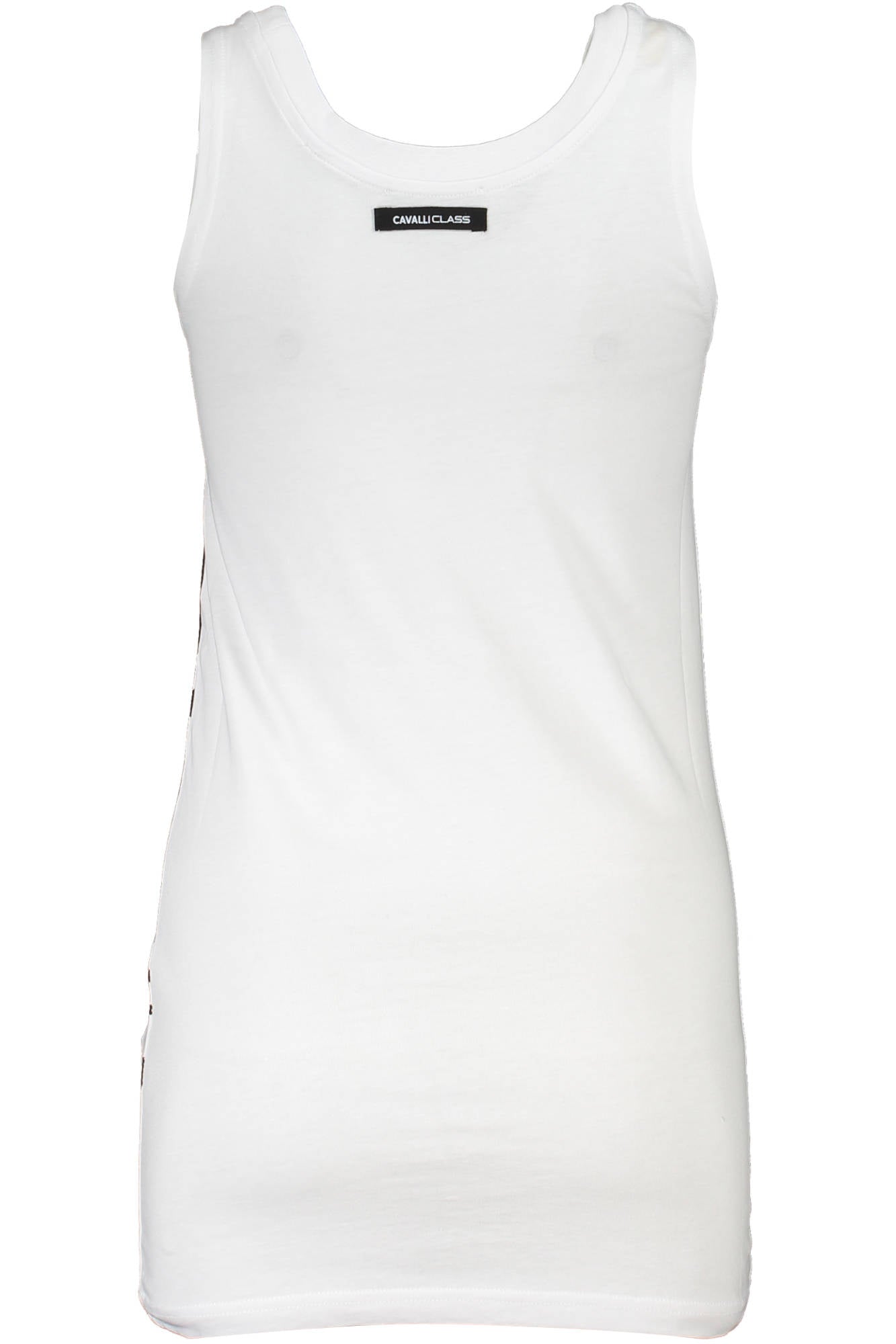 QXT62C-JD060_BIANCO_00053 – Weißes Damen-Tanktop mit Print & Logo - Breite Schultern, Rundhals – Größe: XS, S, M, L, XL – Farbe: Bianco