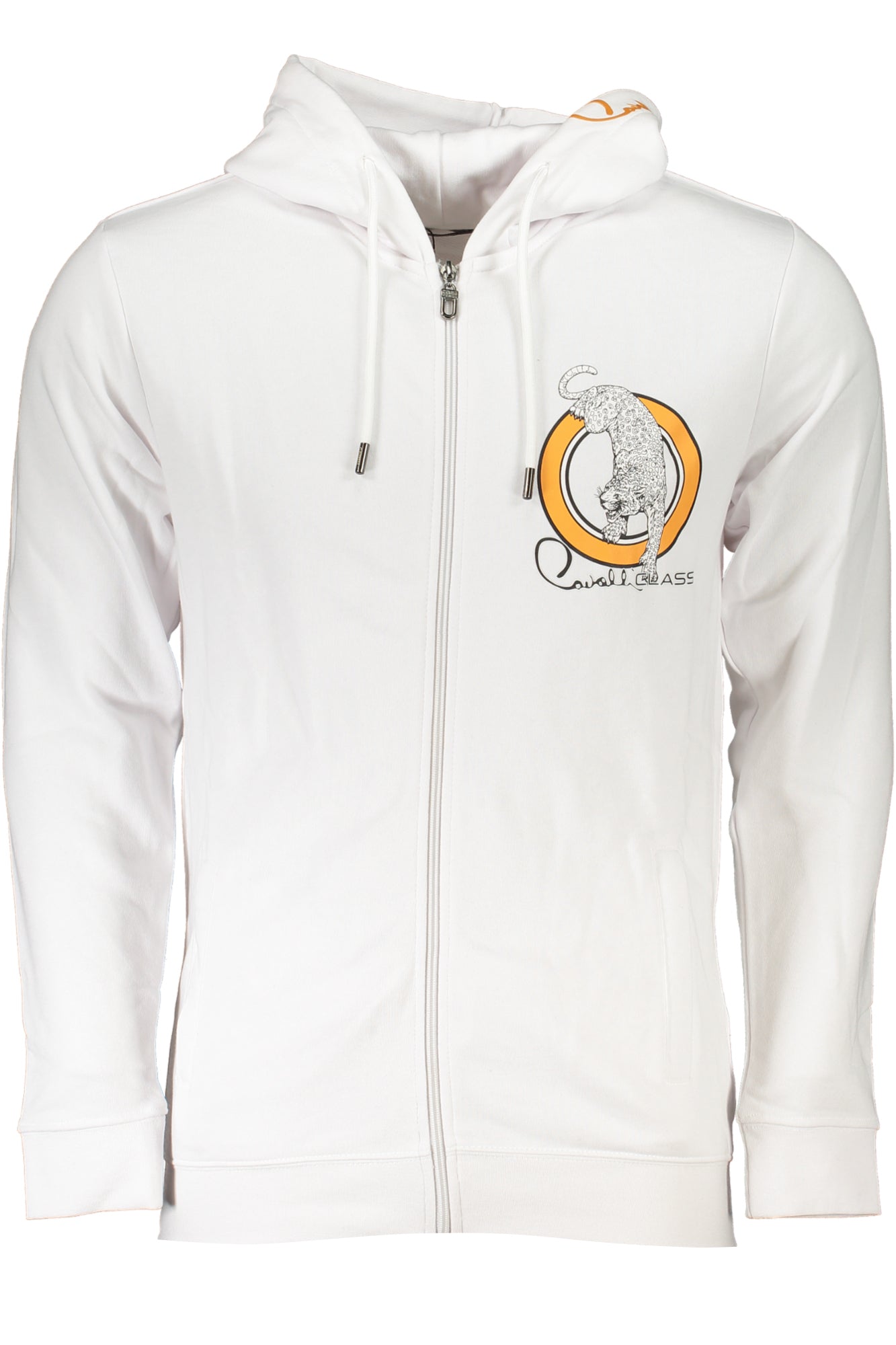 RXT65HCF062_BI00053 – Weißes Herren-Kapuzen-Sweatshirt mit Reißverschluss und Logo-Druck – Größe: S, M, L, XL, 2XL, 3XL – Farbe: Bianco