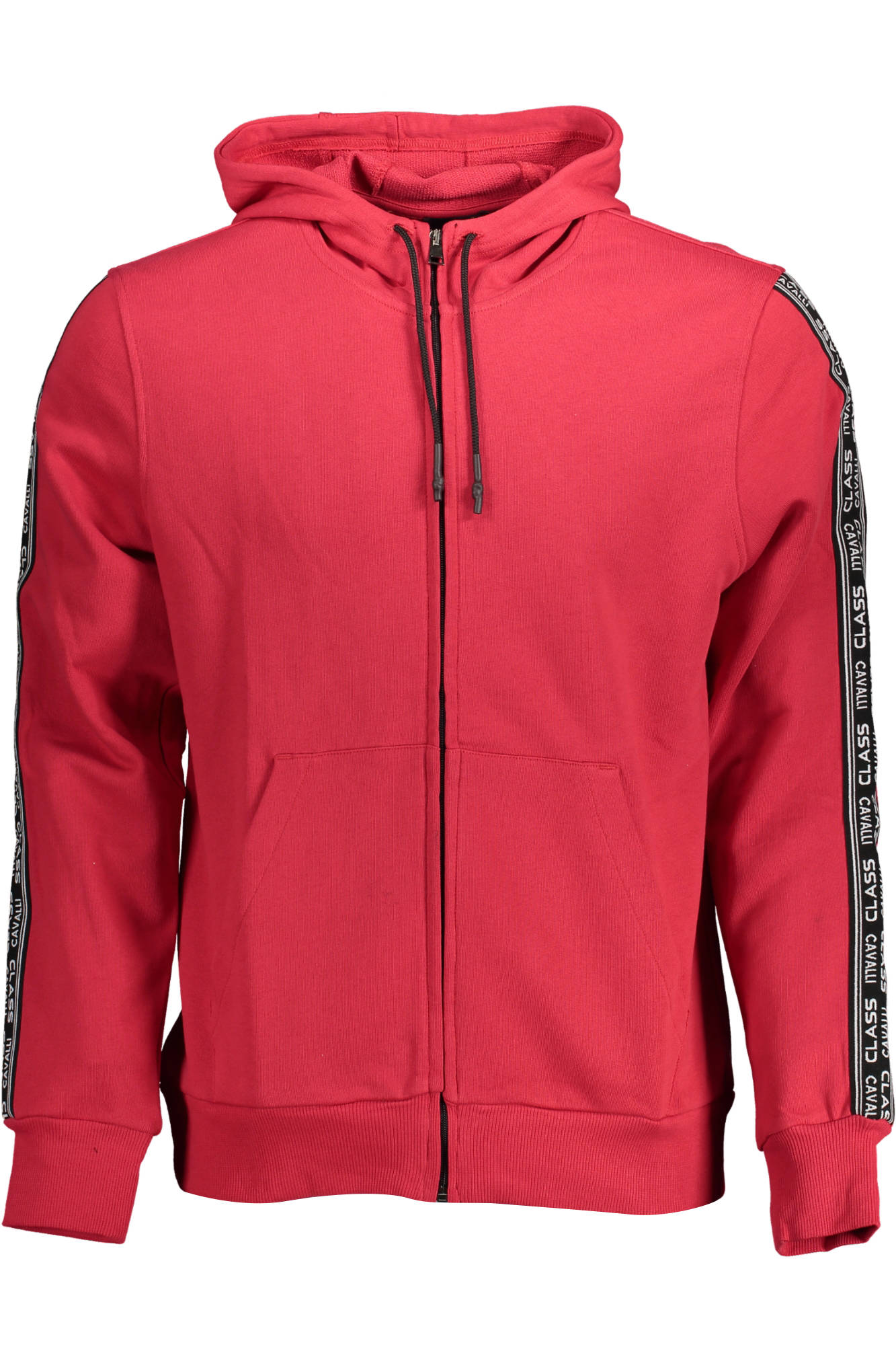 OXT60M-CF050_ROSSO_02183 – Herren Sweatshirt mit Reißverschluss in Rot - Kapuze & Applikationen – Größe: XL – Farbe: Rosso