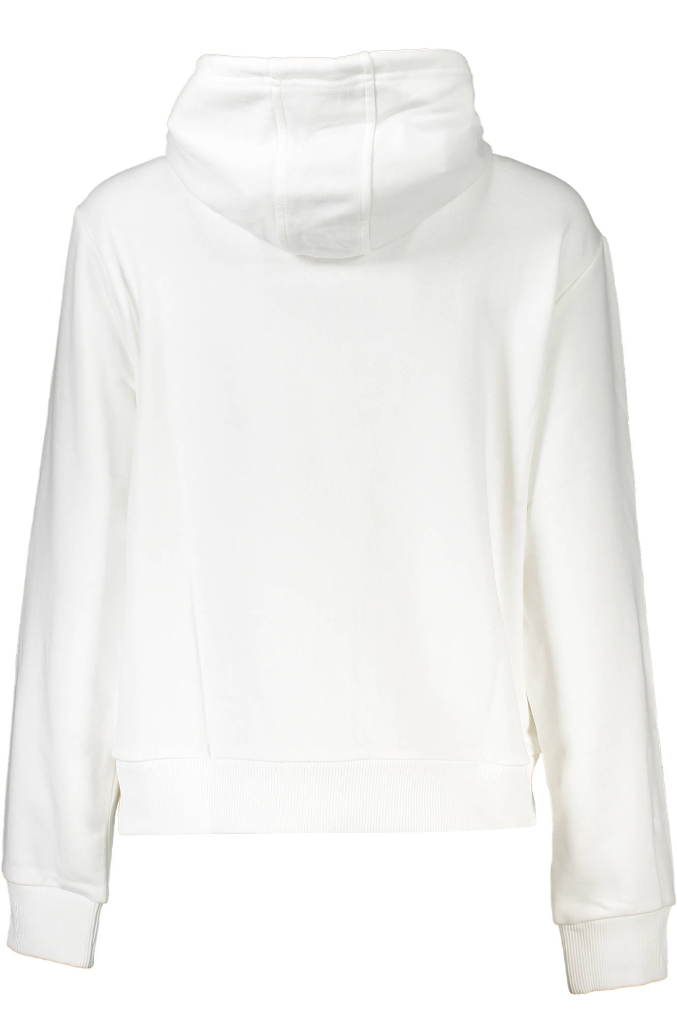 QXT67B-JD060_BIANCO_00053 – Weißer Damenpullover mit Kapuze und Logo-Print - Langer Ärmel, Weich – Größe: L, XL, 2XL – Farbe: Bianco