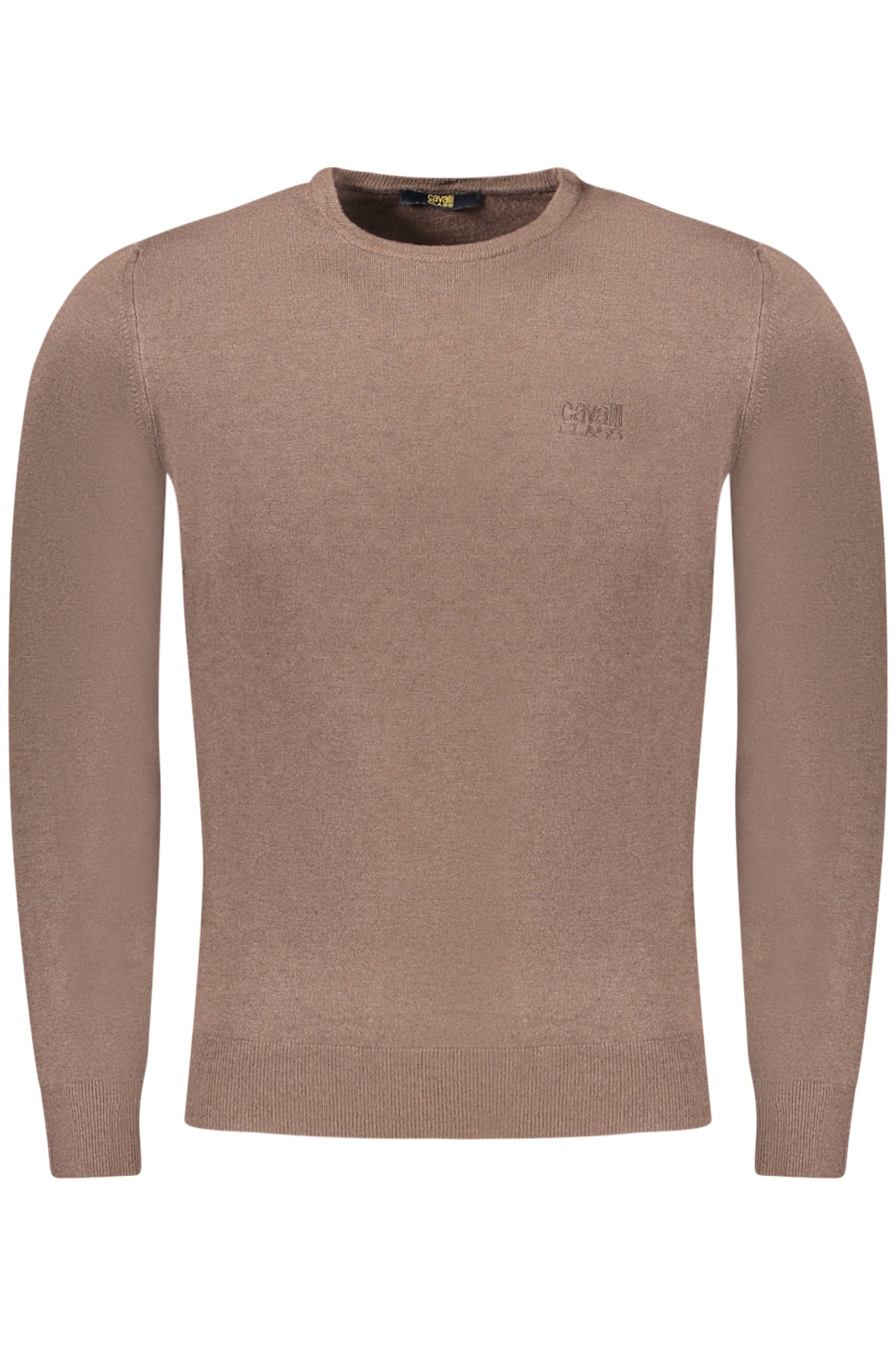 TXM60A_MA03500 – Eleganter Herrenpullover Braun mit Rundhals und Stickerei-Details – Größe: M, L, XL, 2XL – Farbe: Marrone