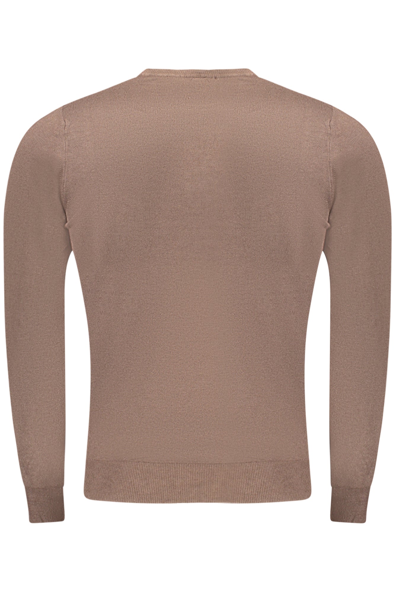 TXM60A_MA03500 – Eleganter Herrenpullover Braun mit Rundhals und Stickerei-Details – Größe: M, L, XL, 2XL – Farbe: Marrone